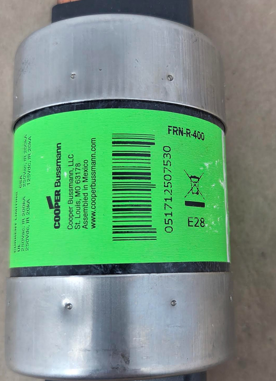 Bussmann FRN-R-400 Fusetron 400A 250V Class RK5 Time Delay Fuse