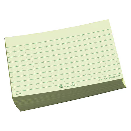 Rite In The Rain 991 3″ X 5″ Ruled Index Cards, Pk100