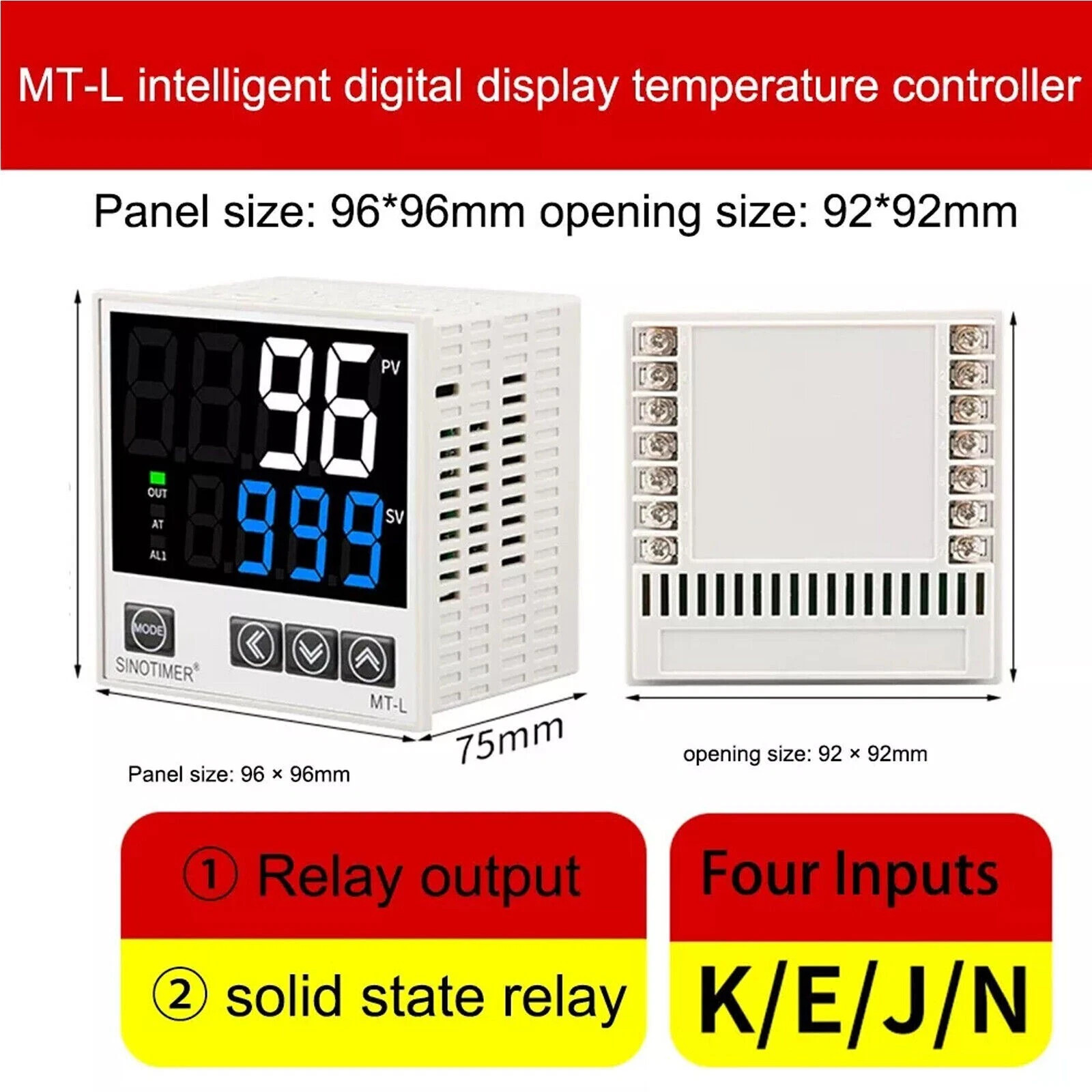 PID Temperature Controller Thermostat 100V To 240V SSR/Relay Thermocouple MT-L