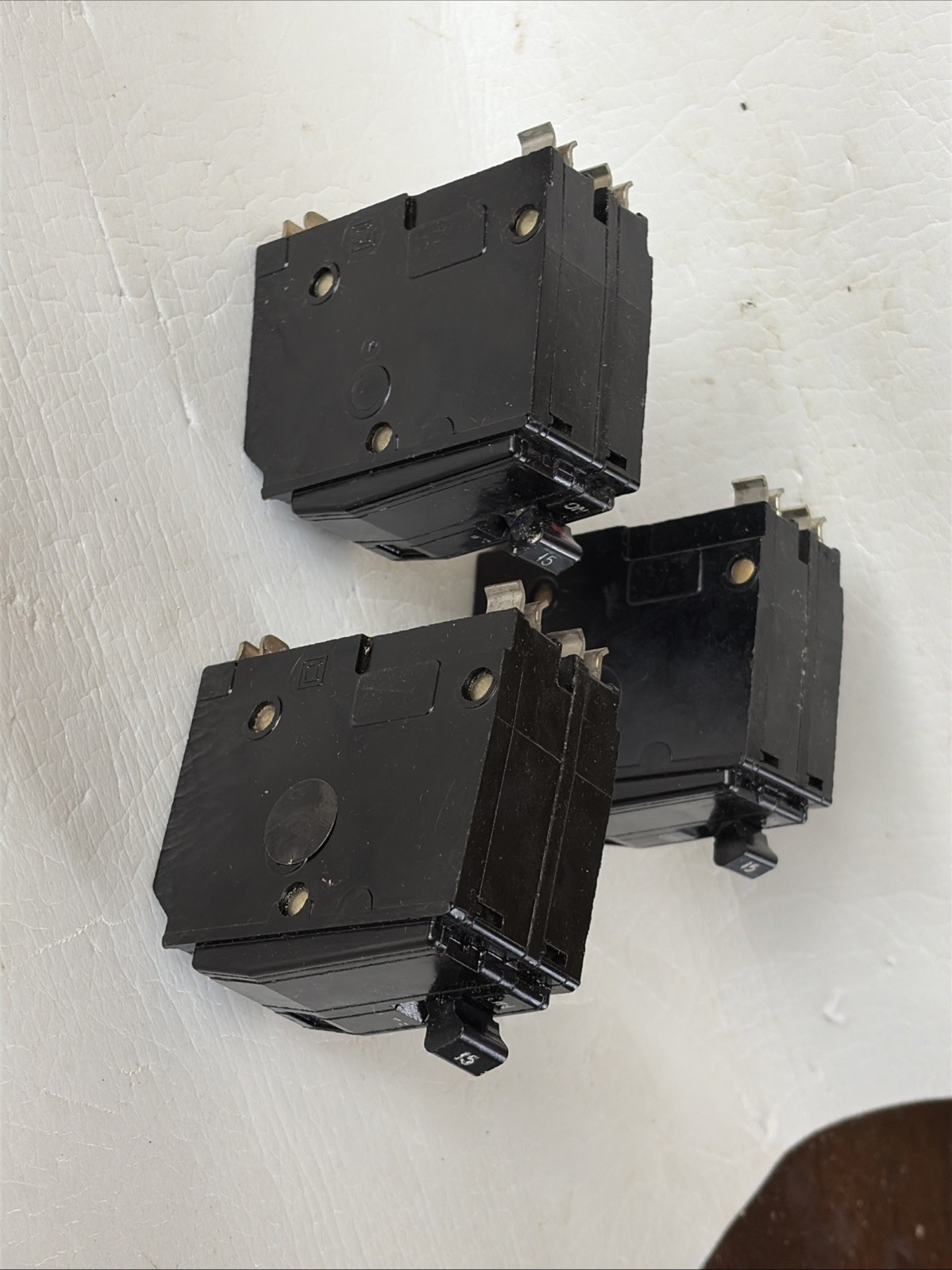Square D QO215 15A Miniature Circuit Breaker 2-Pole QO 10kA BLACK Face 4 prongs