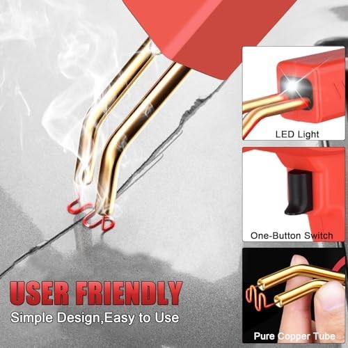 200W Plastic Welder Kit with 1200 Staples, Professional Bumper Repair Tool, Port