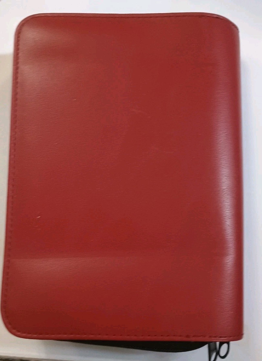 VTG Mundi Mundex Planner Organizer Notes Zipper Wallet Burgundy Leather, NWOT