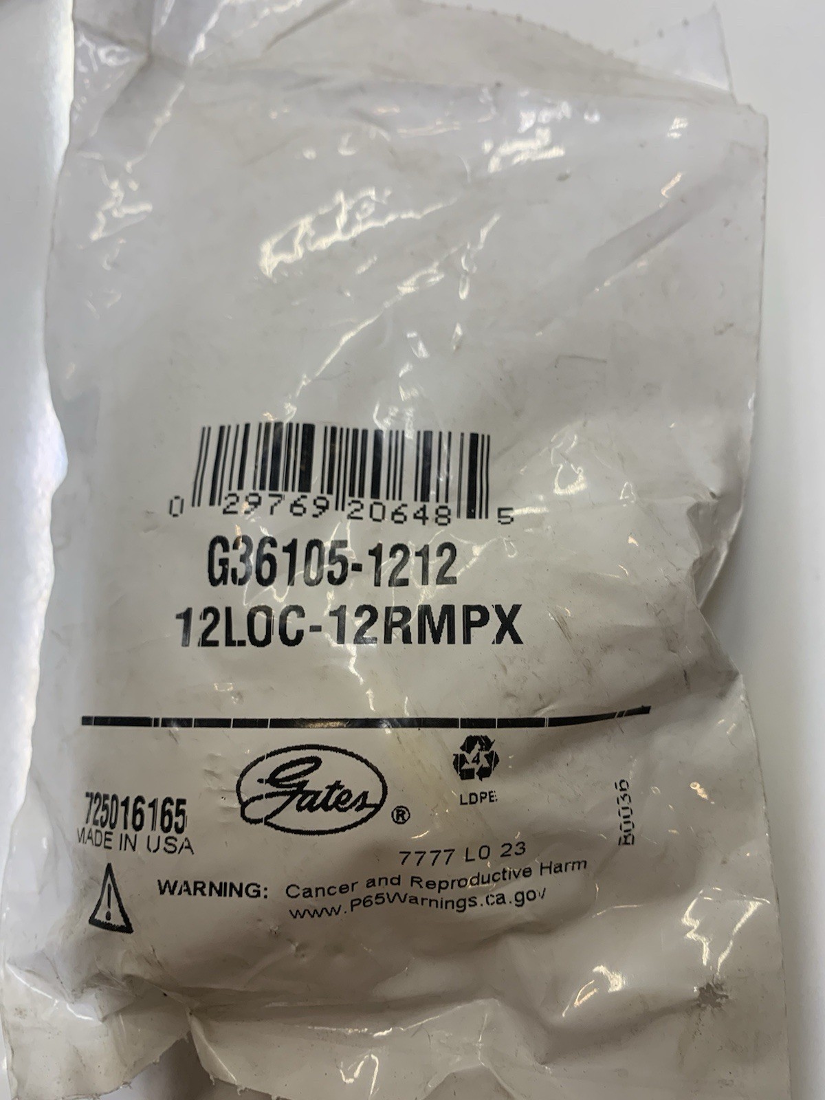 Hydraulic Fitting Gates G36105-1212 (Lot Of 2 )