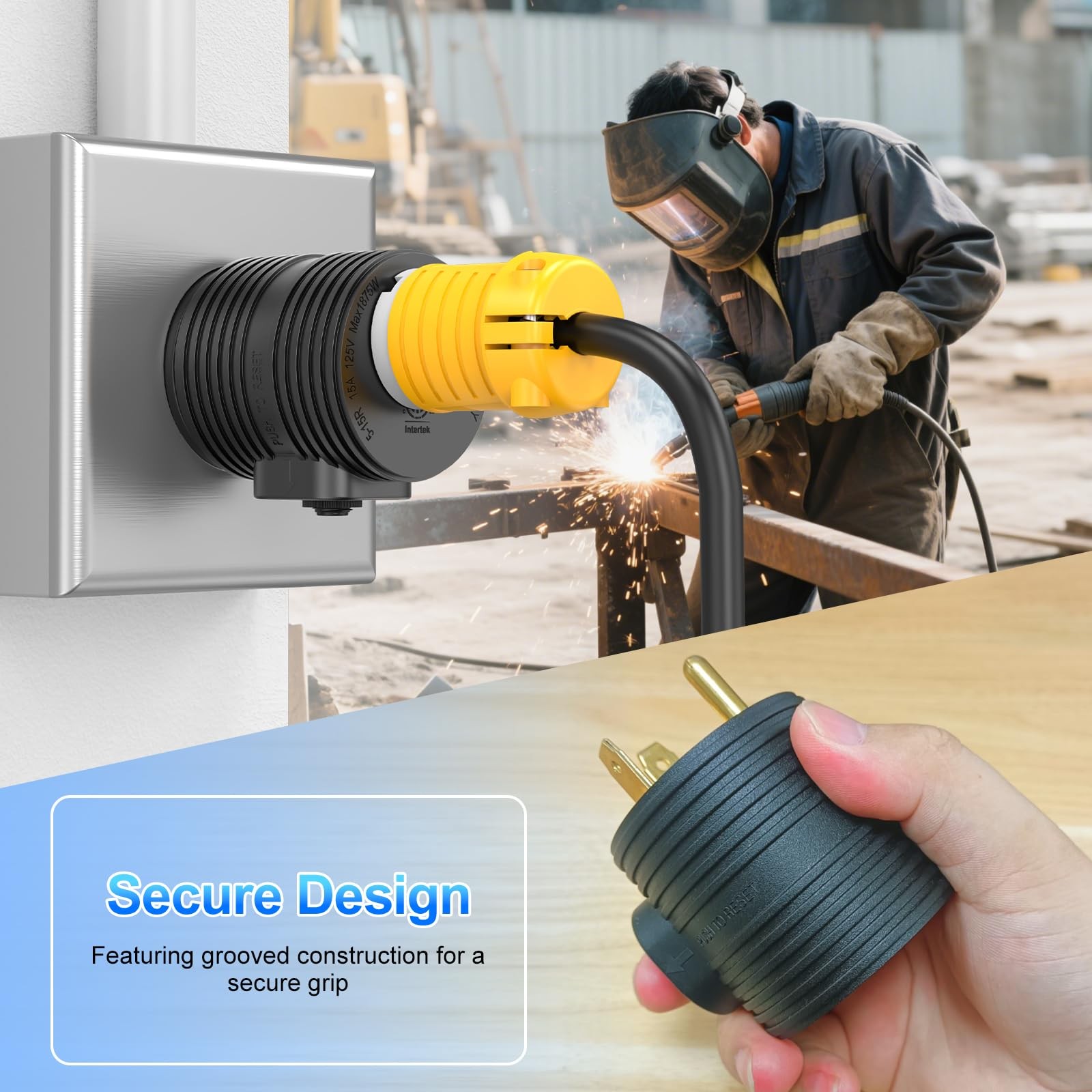 30A to 110 Adapter NEMA TT-30P Male Plug to NEMA 5-15R Female Receptacle with…