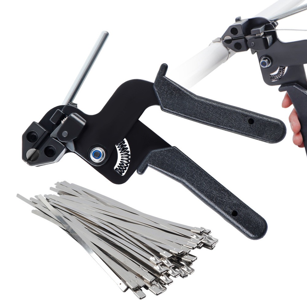 Metal Zip Ties Tool, Stainless Steel Zip Ties Gun Kit,Heavy Duty Outdoor Fasten