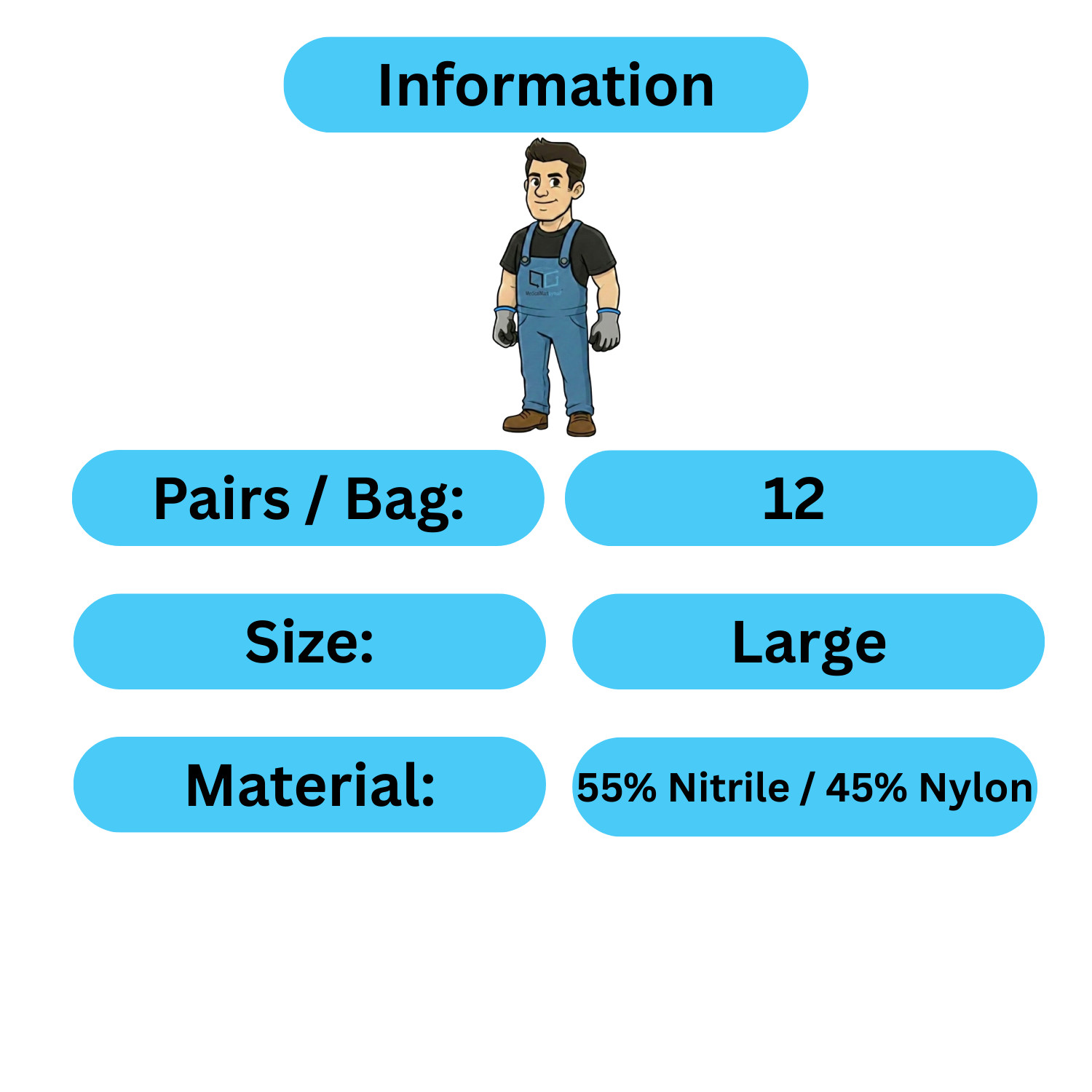 24 Pairs, Grey Dipped Gloves Nitrile, Nylon Industrial Work Gloves, Large