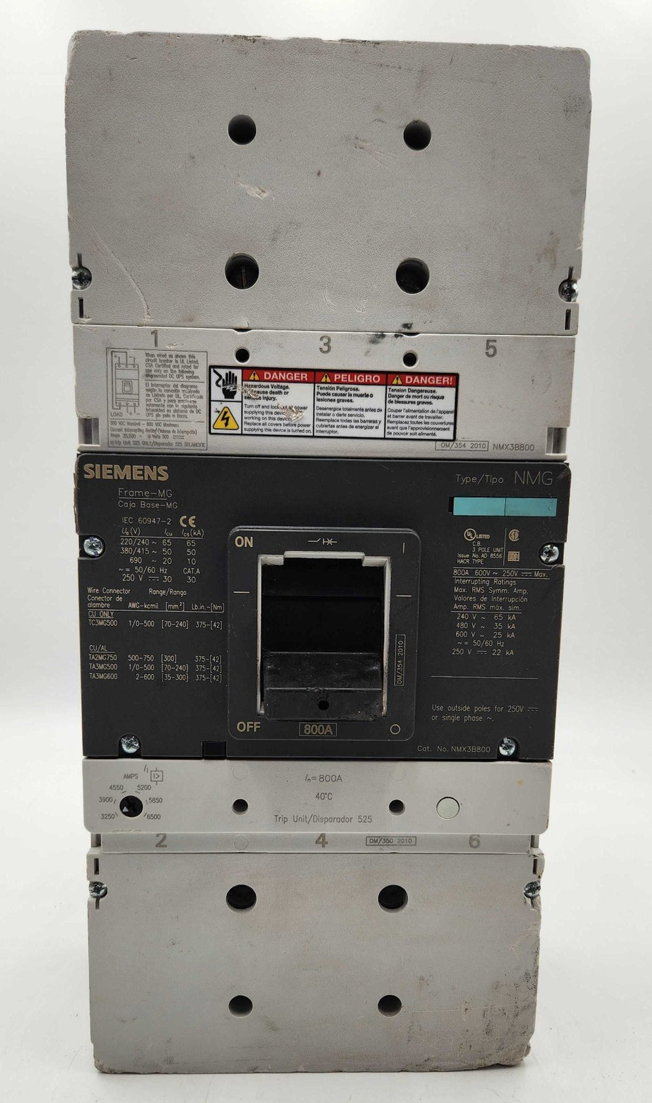 Siemens NMX3B800 Circuit Breaker 800A 600V 3P NMX