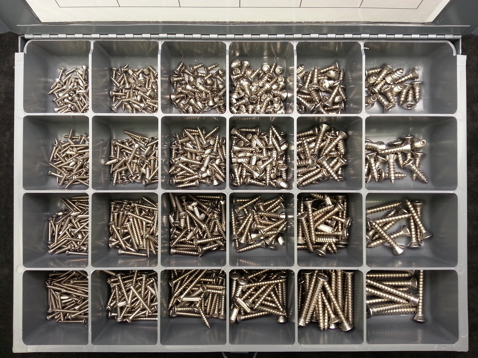 Phillips Oval head Trim Screw Assortment Stainless 960pc #4 #6 #8 #10 #12 #14