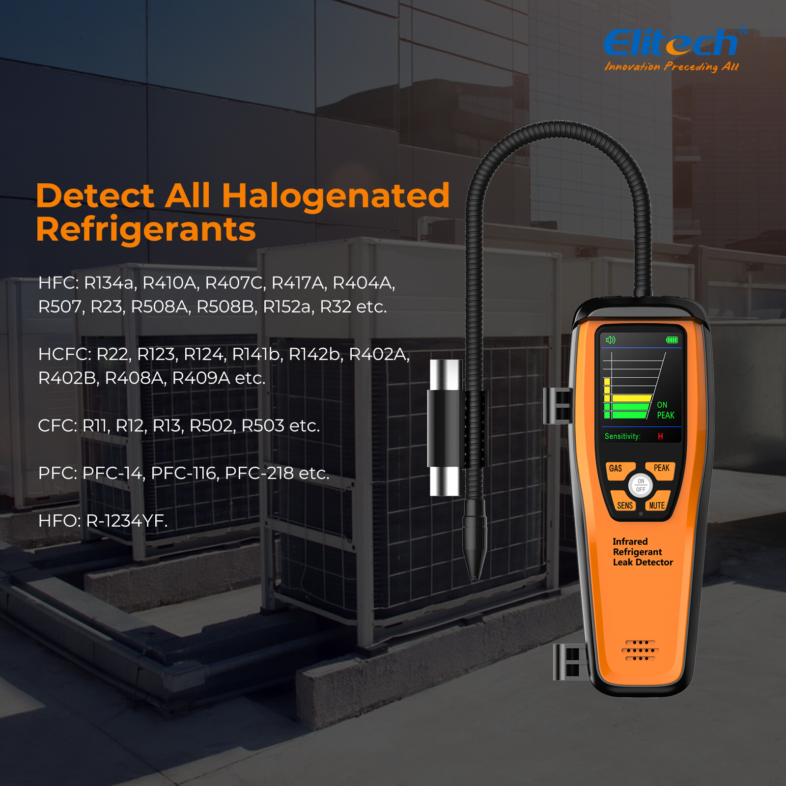 Elitech ILD-300 Advanced Refrigerant Leak Detector Freon Gas Detector W/Case