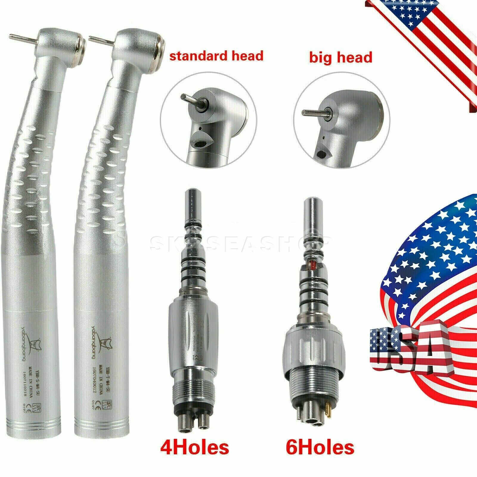 Dental Fiber Optic LED Handpiece High Speed fit KAVo LED Quick Coupling 4/6Hole
