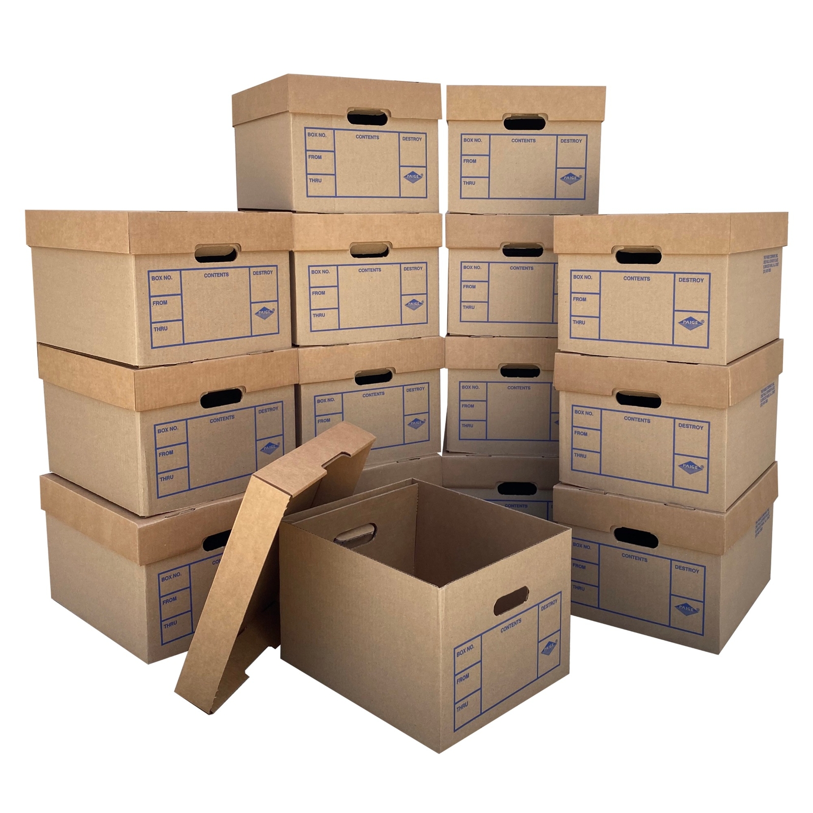 UBMOVE File Boxes 200# Strength, Small, 15″ x 12″ x 10″, 15 Pack