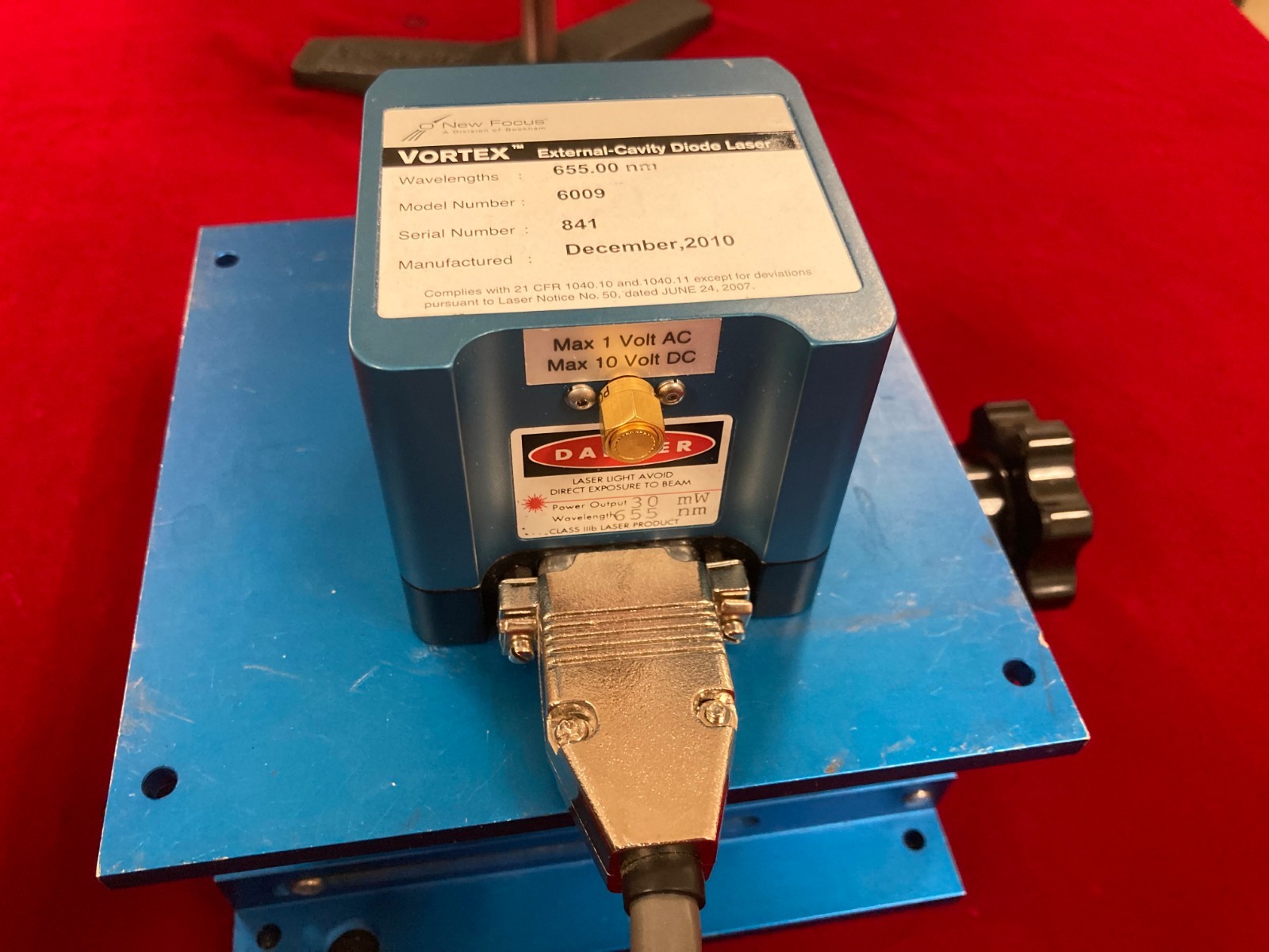 New Focus Model 6009 ECDL System 655 nm 15mW in factory REBUILT condition SLM !