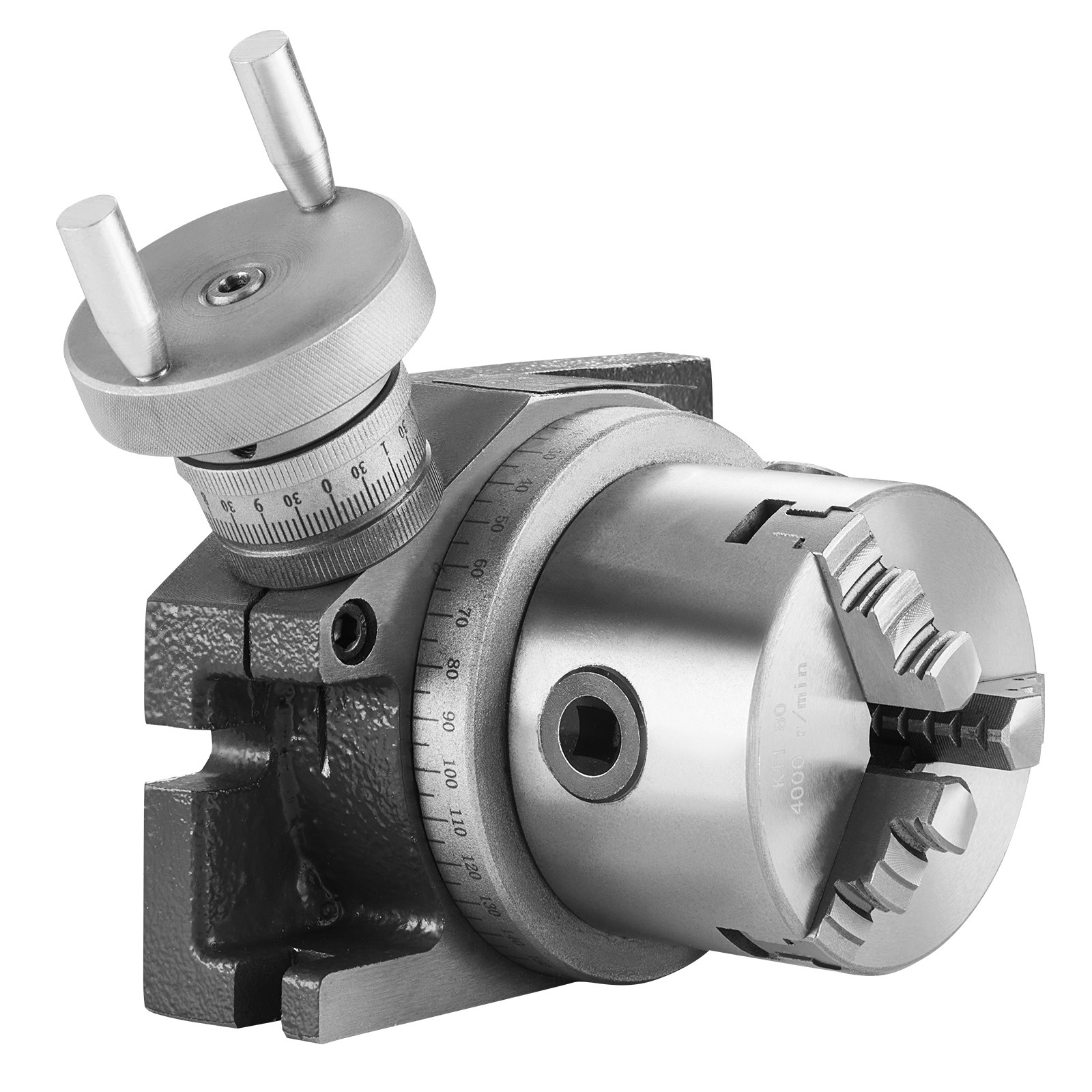 VEVOR Rotary Table for Milling Machines 4» Horizontal Vertical with 3-Jaw Chuck