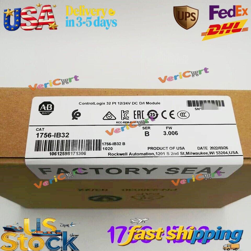 NEW- Allen Bradley 1756-IB32 AB SER B CONTROLOGIX 32 PT DC INPUT MODULE US USA