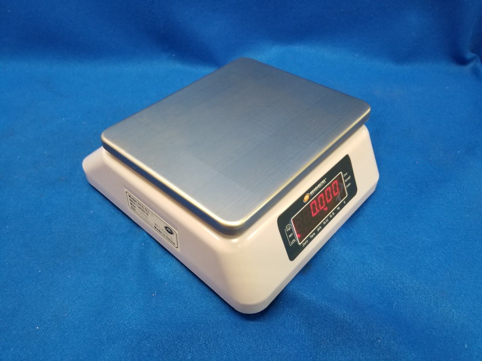 MEASURETEK 12R991 Washdown Bench Scale, Digital, 6kg/13.2 lb 12R991