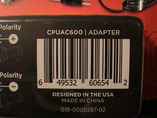 CyberPower CPUAC600 120V ac 150W 600mA Black Universal Power Adapter