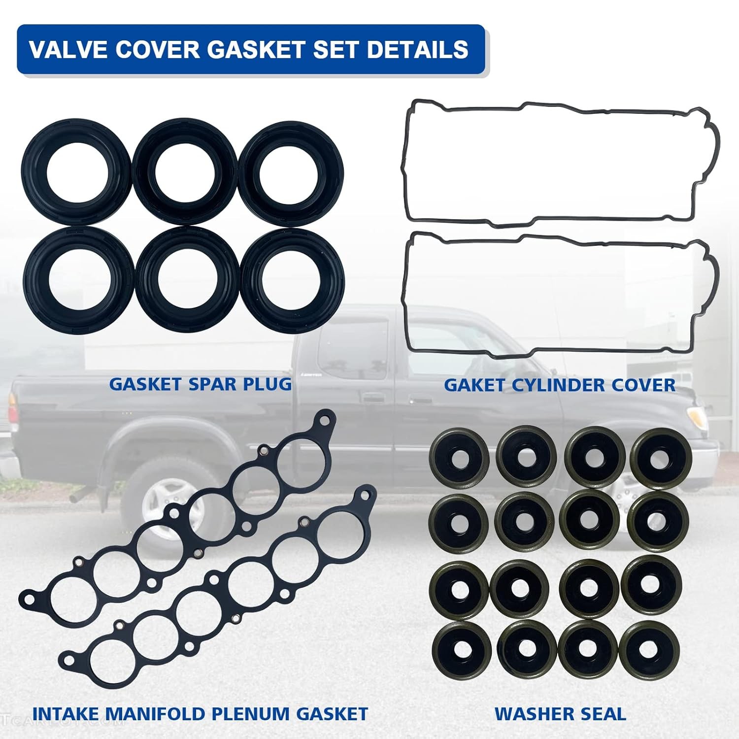 Engine Cylinder Valve Cover Gasket Set Fits 3.4 V6 5vz-fe 1996-2002 4Runner 1995