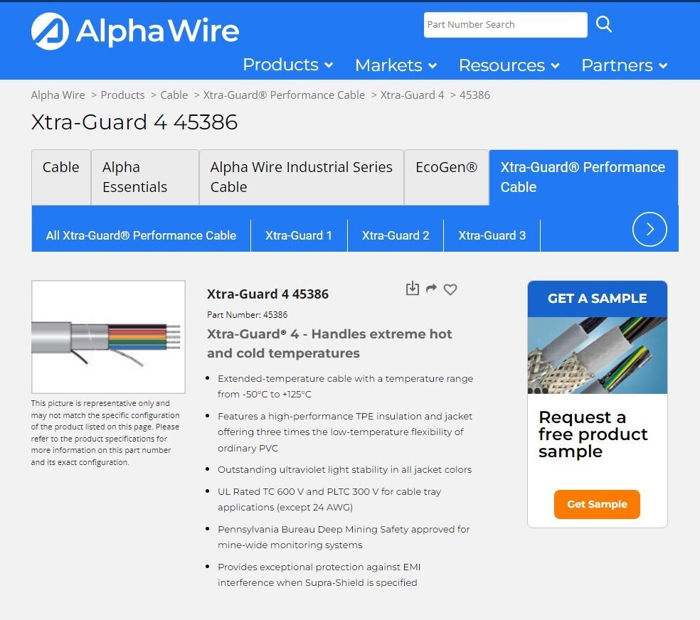 New 18 AWG – $.50 per Foot – Stranded 6 Conductor – 300V –High Performance Wire