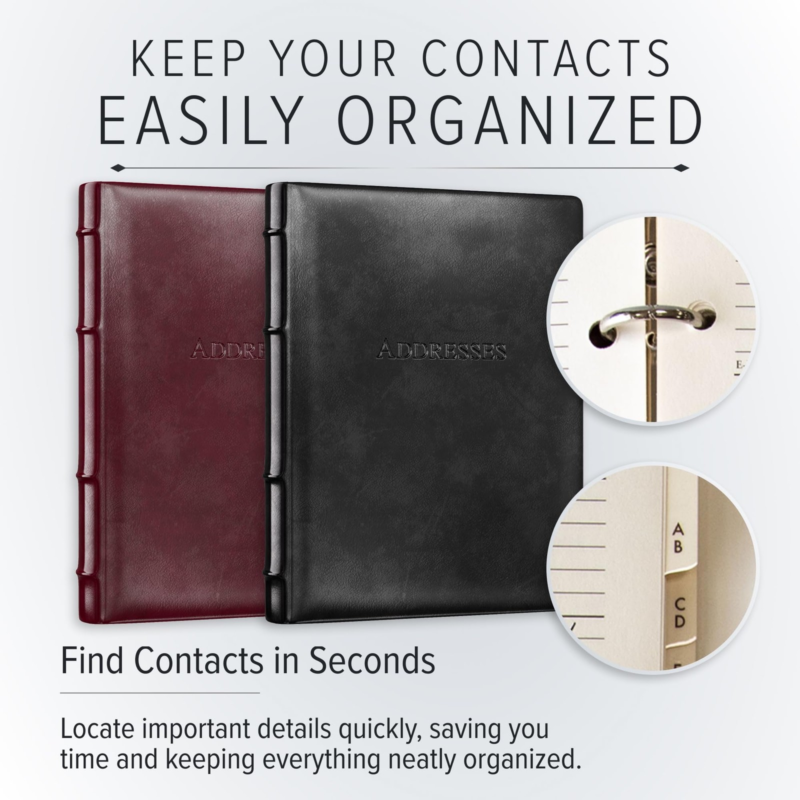 Acadia Green Desk Address Book Leather Organizer 480 Records Lifetime Guarantee