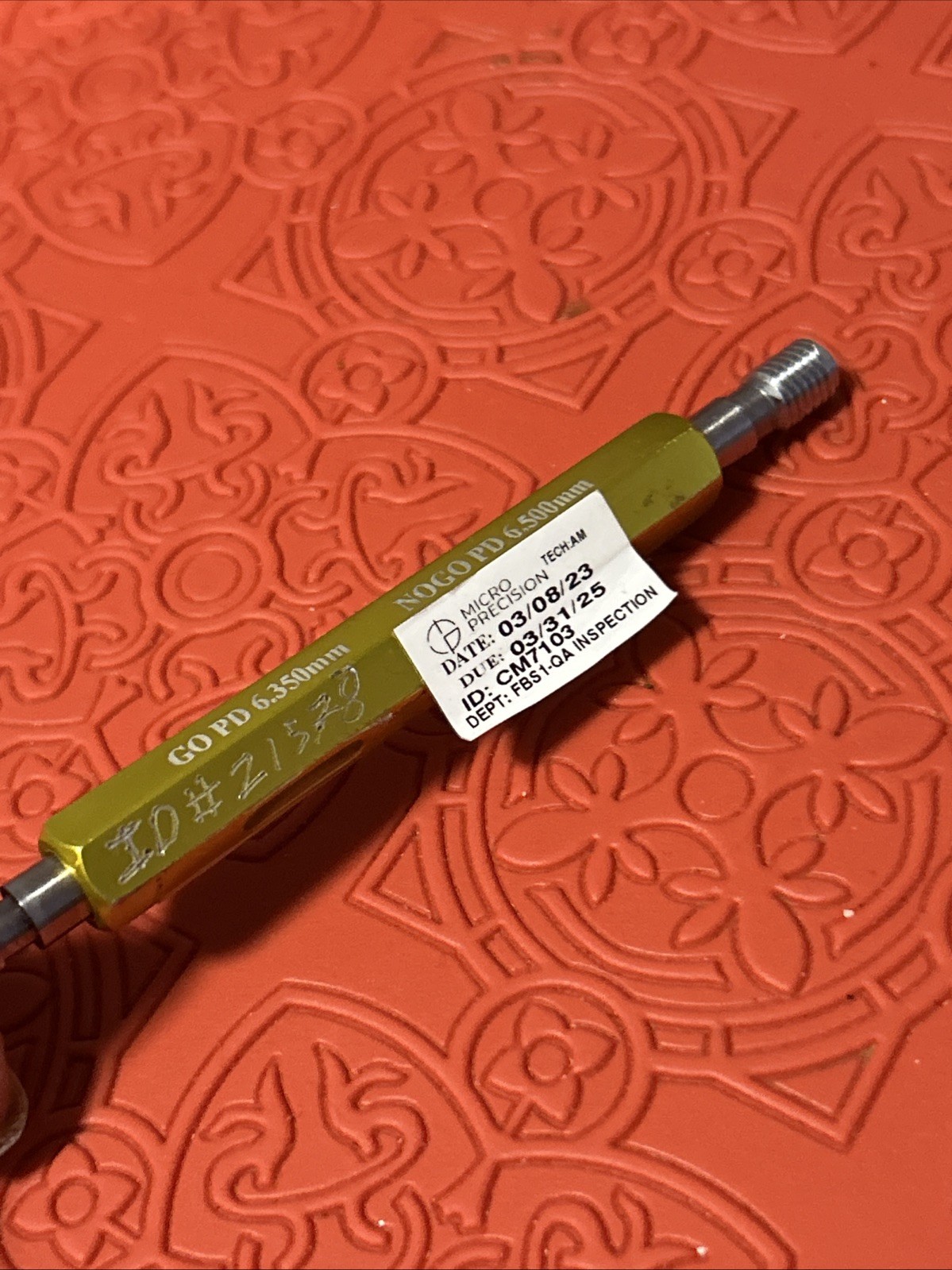 M7 X 1.0 6H METRIC THREAD PLUG GAGE 7.0 1 GO NO GO P.D.’S 6.350 & 6.500 (Q36)