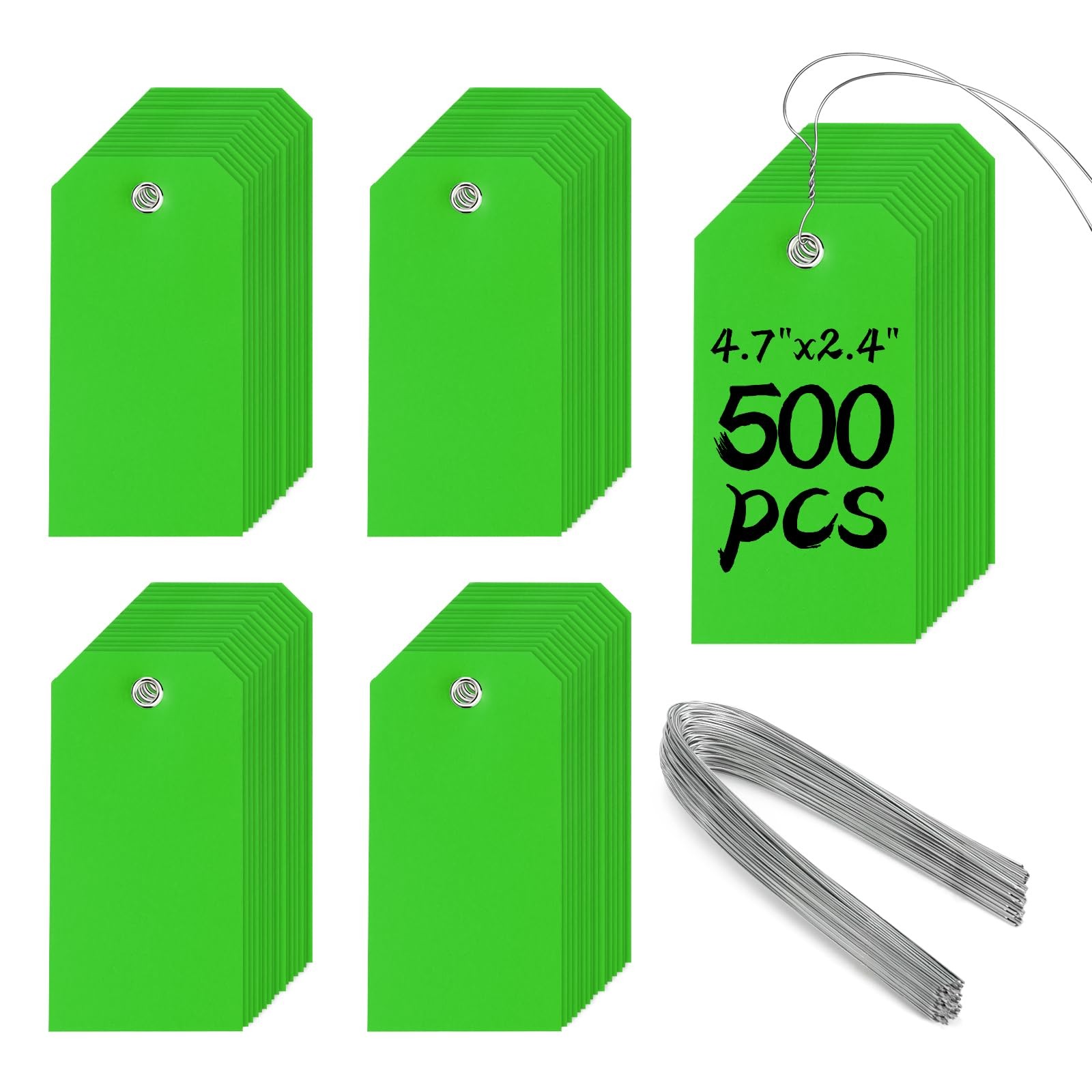 500 Pieces Plastic Shipping Tags with Wire Waterproof Hang Tags Heavy Duty La…