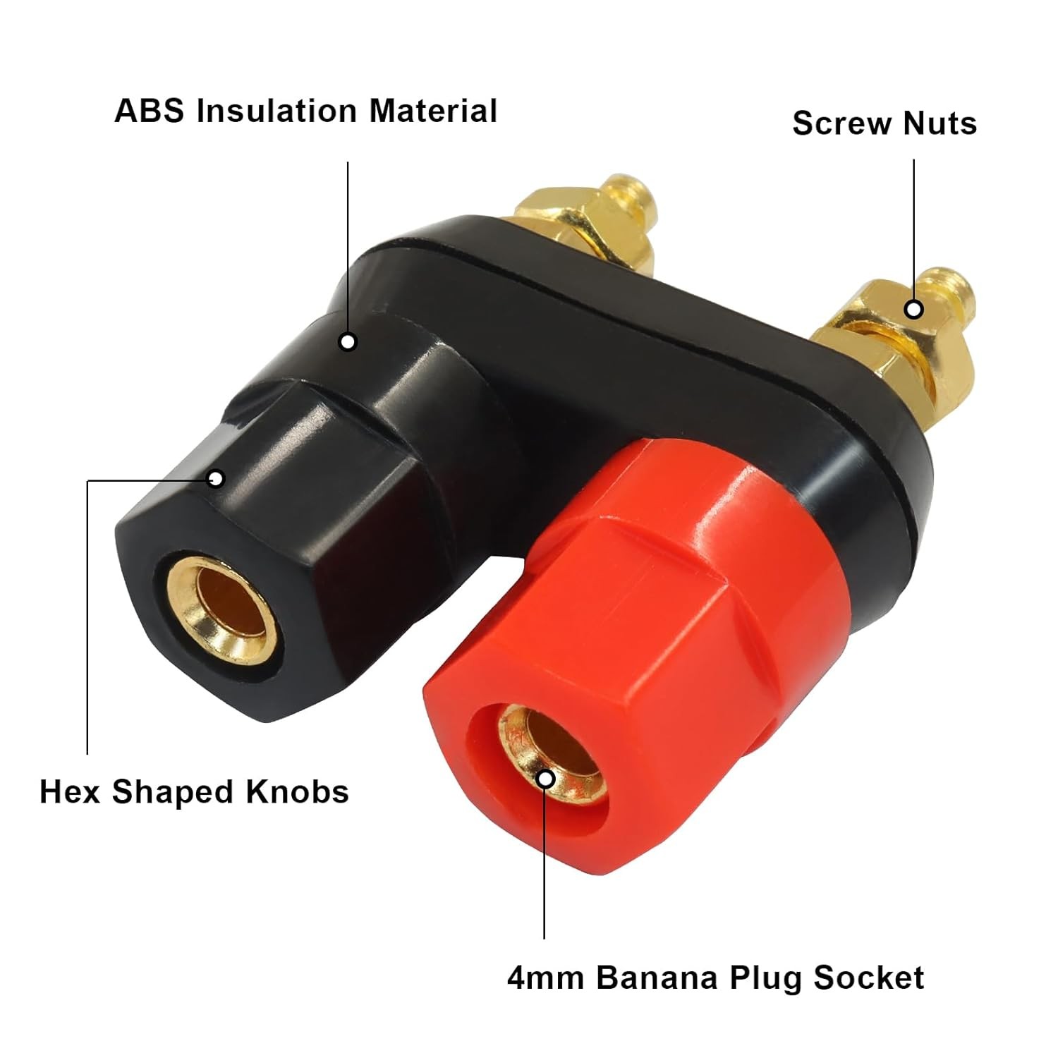 4mm Gold Plated Banana Plug Female Socket Jacks 4 Pack Insulated Terminal