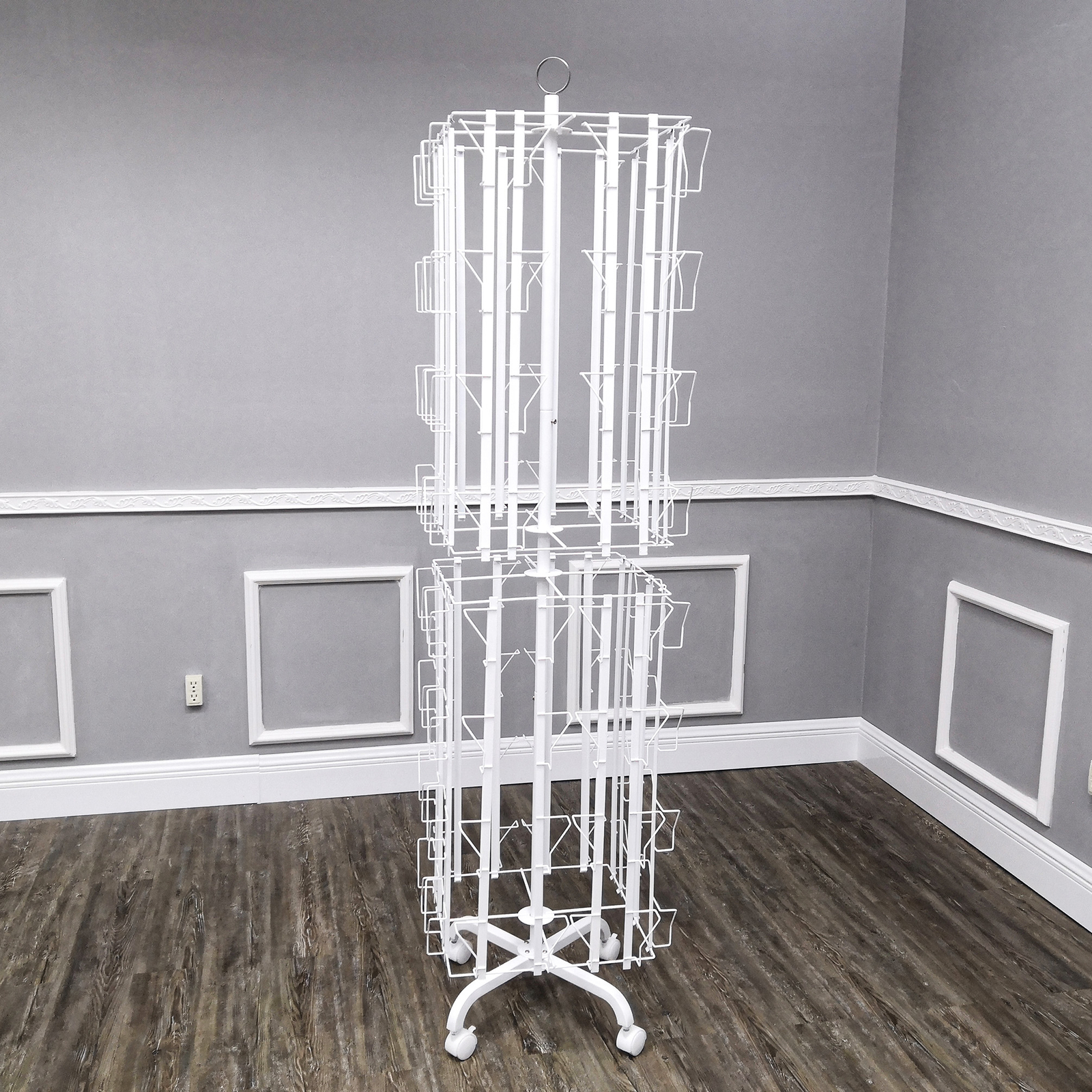 64 Adjustable Pockets Display Rack 5×7 7×5 up to 11″W X 8″T Cards 1.2″ D Pockets