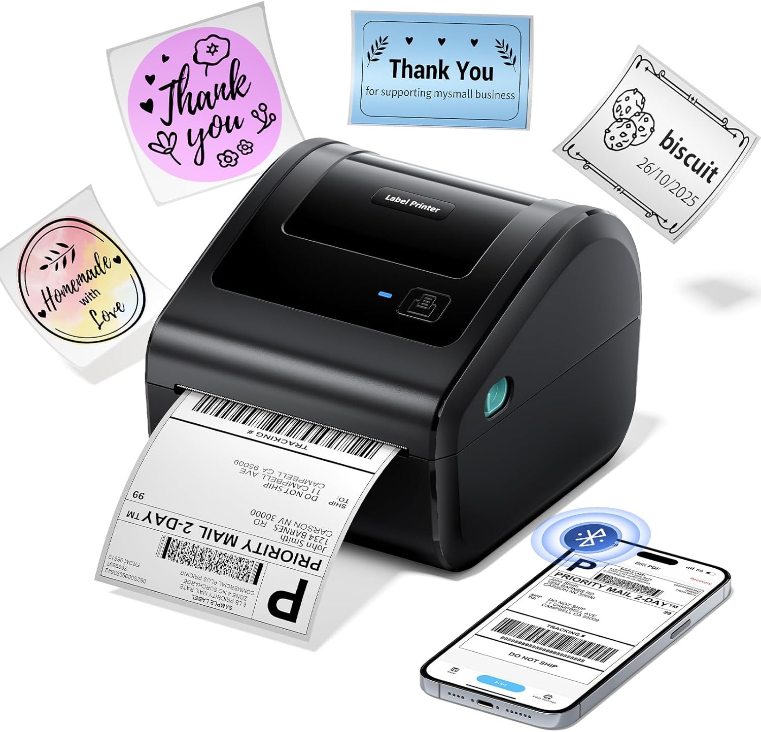 Phomemo Bluetooth 4×6 Thermal Label Printer Shipping for USPS FedEx UPS