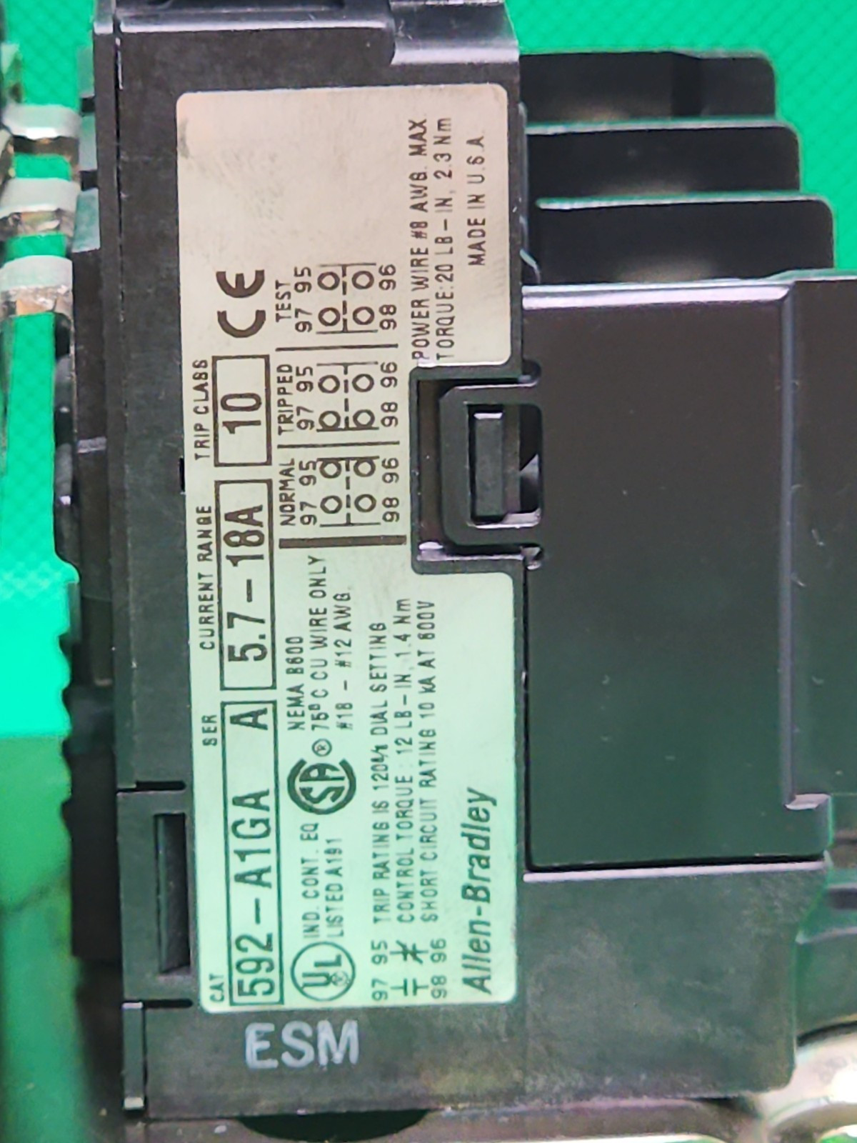 ALLEN B. 509-B0A-A1G B Magnetic Motor Starter Paired 592-A1GA A Relay [1ES4-2]