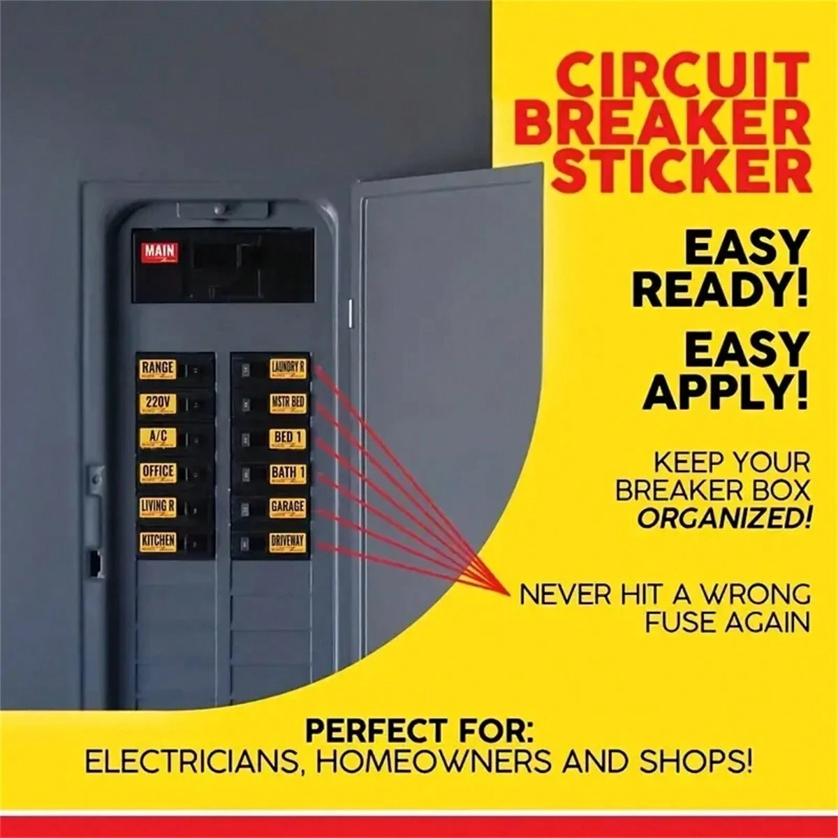 129PCS Circuit Breaker Box Labels Fuse Box Electrical Panel Identification Set