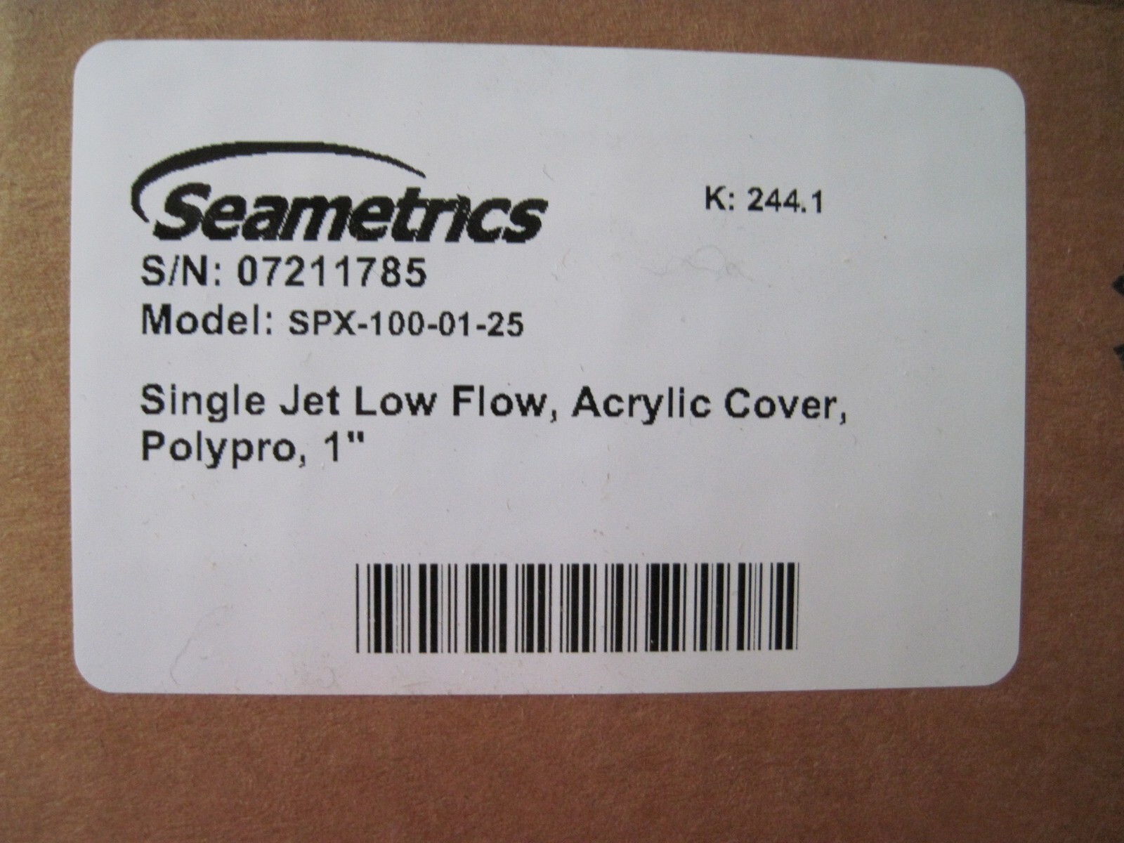 Seametrics SPX-100-01-25 Single Jet Low Flow Meter, 1″ FNPT, Ceramic Shaft