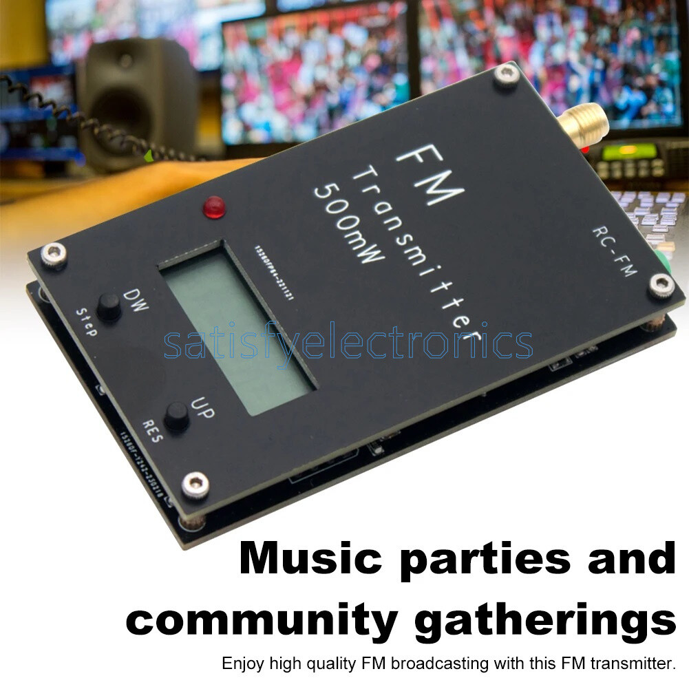 2000M 500mW FM Transmitter Frequency LCD Display Stereo 76-108MHz for FM Radio