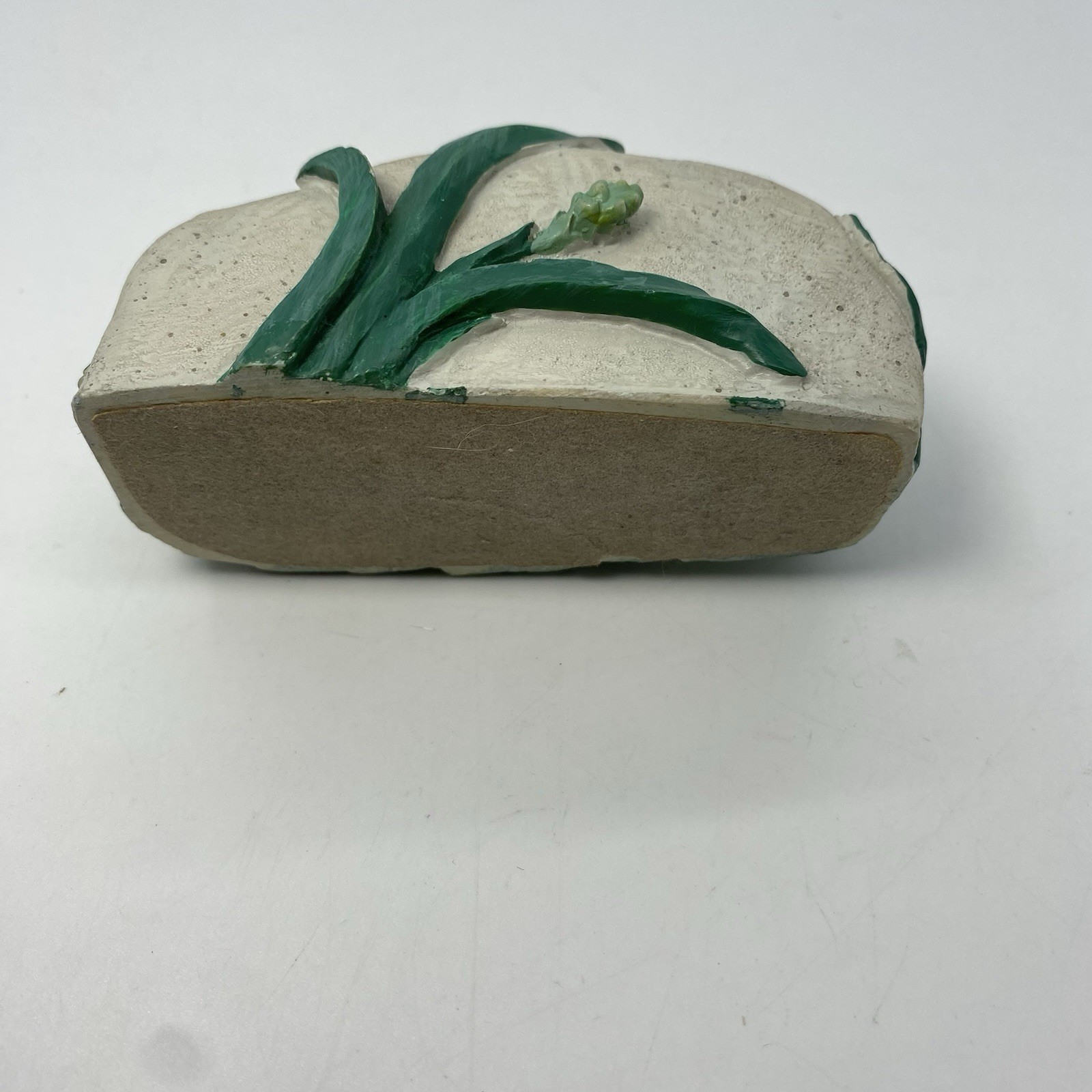 Vintage Business Card Holder Floral Resin 3.5” Recipe Card Desk Accessory