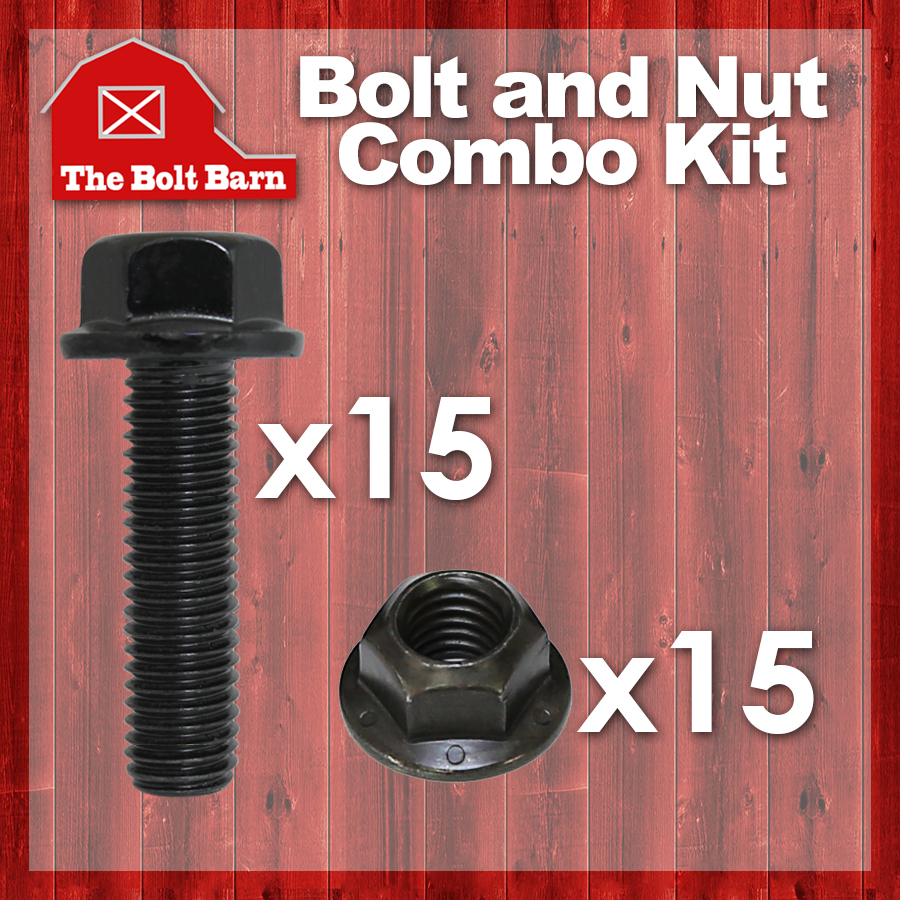 (15) 7/16-14×1 Grade 8 Hex Flange Bolts & (15) 7/16-14 Gr.G Flange Lock Nuts