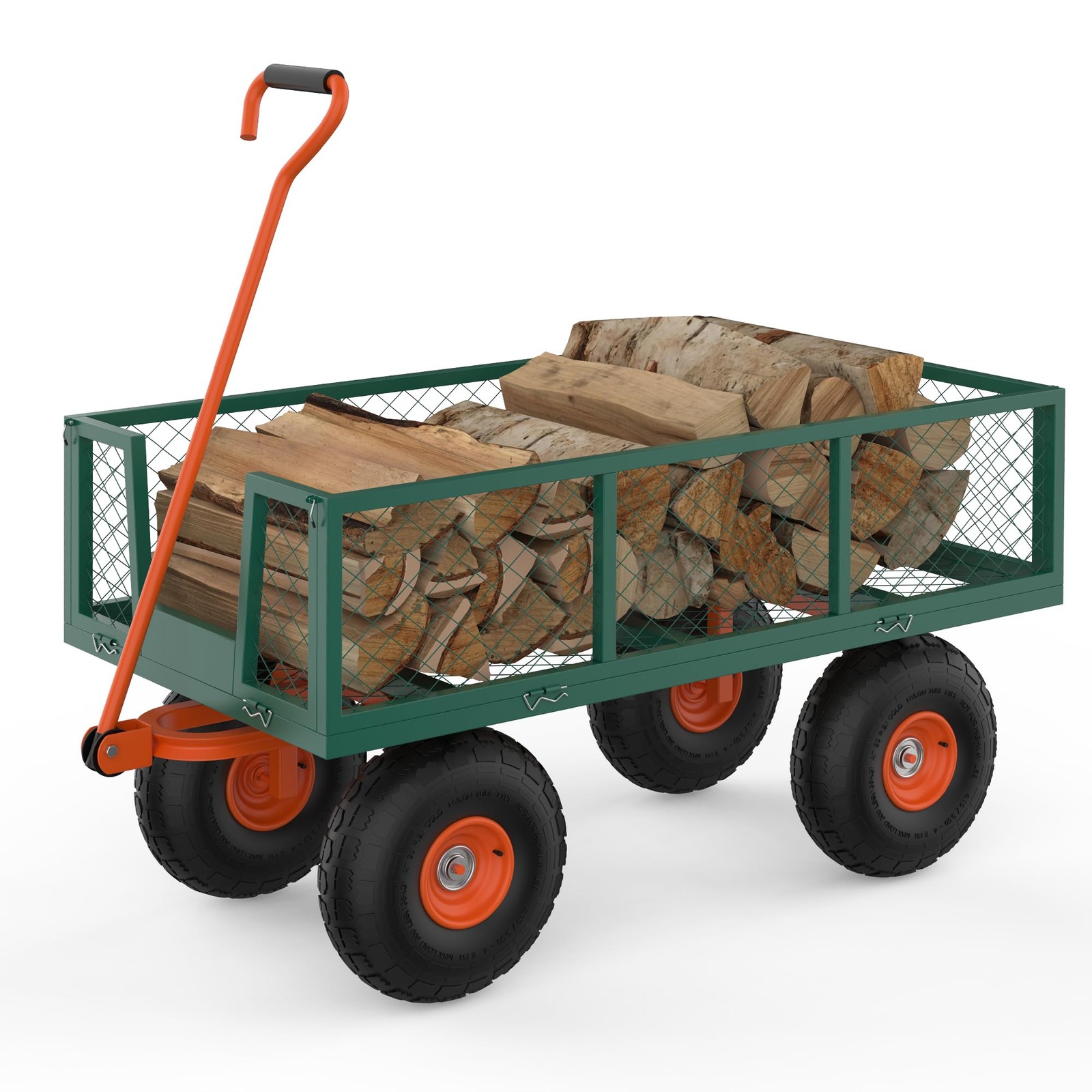 7 Sizes Heavy Duty Garden Cart,Utility Garden Trailer W/Removable Sides,Lawn Mow