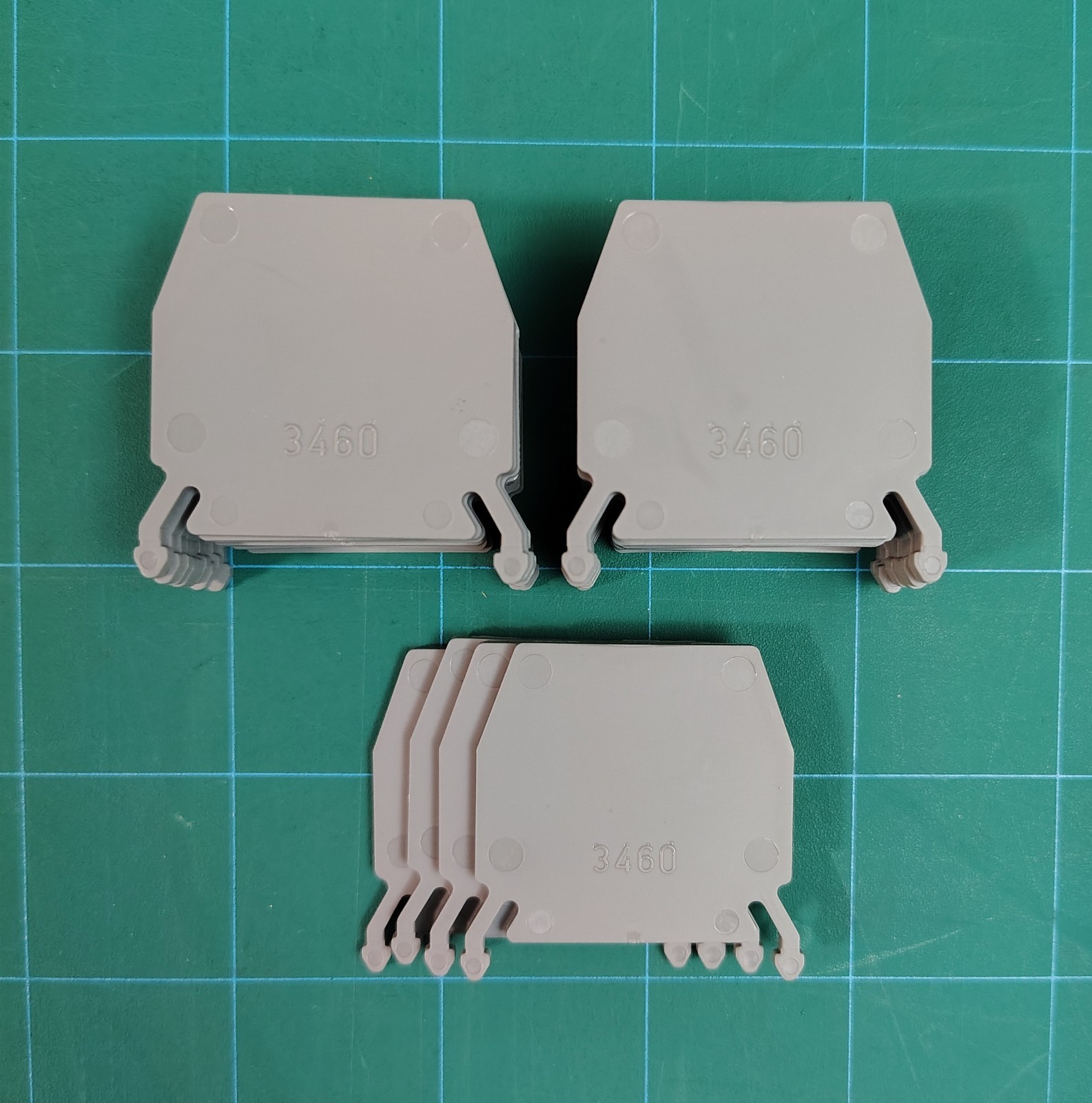 Woertz 3460 Terminal Block Gray End Plate Din Rail Mount Lot of 24