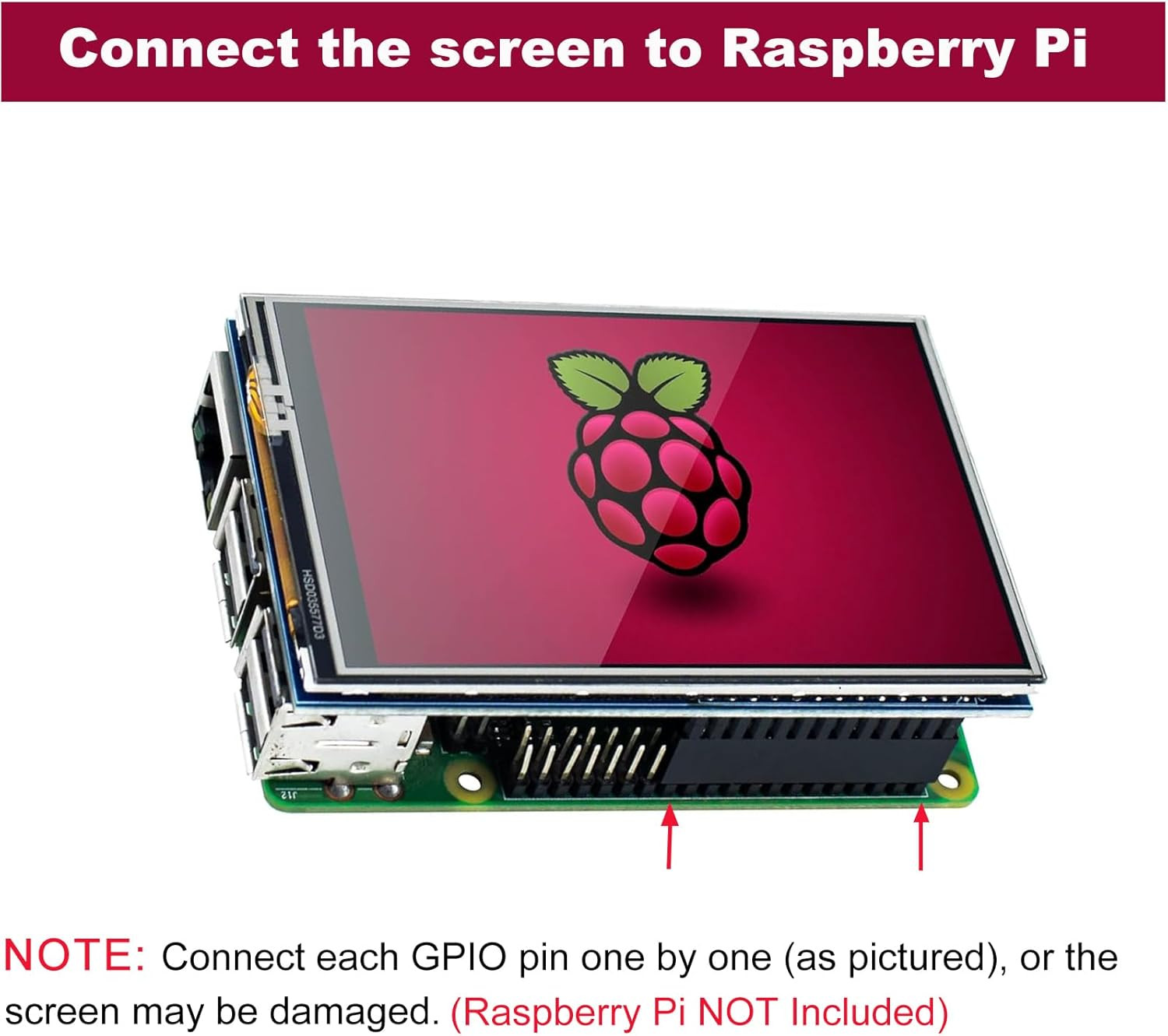 3.5 Inch 480X320 Touch Screen TFT LCD SPI Display Panel for Raspberry Pi 5, Pi4B