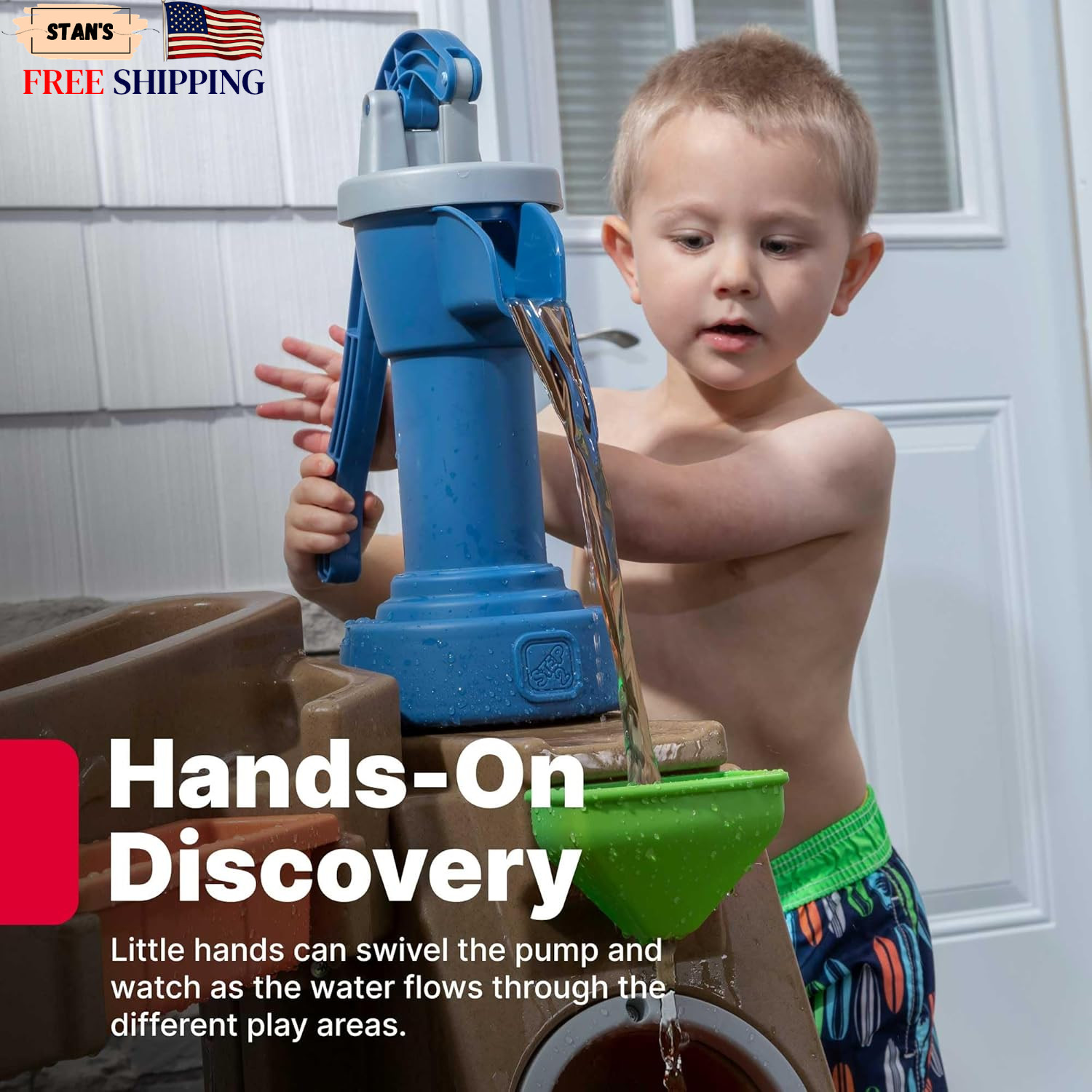 Step2 Pump & Splash Discovery Pond Water Table w/10 Accessories for Toddlers 2+