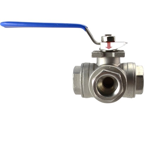 3-way NPT threaded Ball Valve Female Port T Type WOG1000 SS 304 for water oil