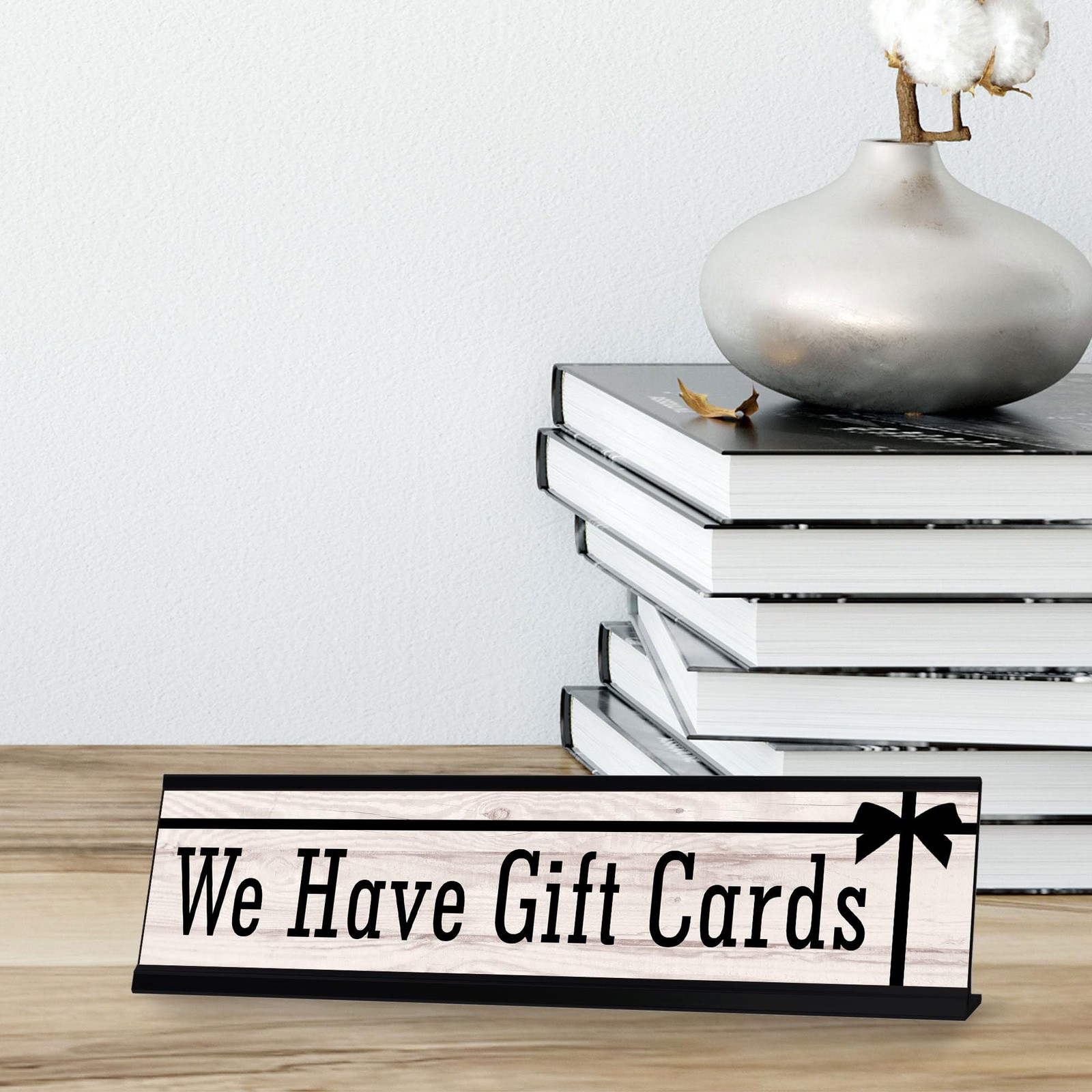 Signs ByLITA We Have Gift Cards Graphic Black Frame, Desk Sign (2×8″)