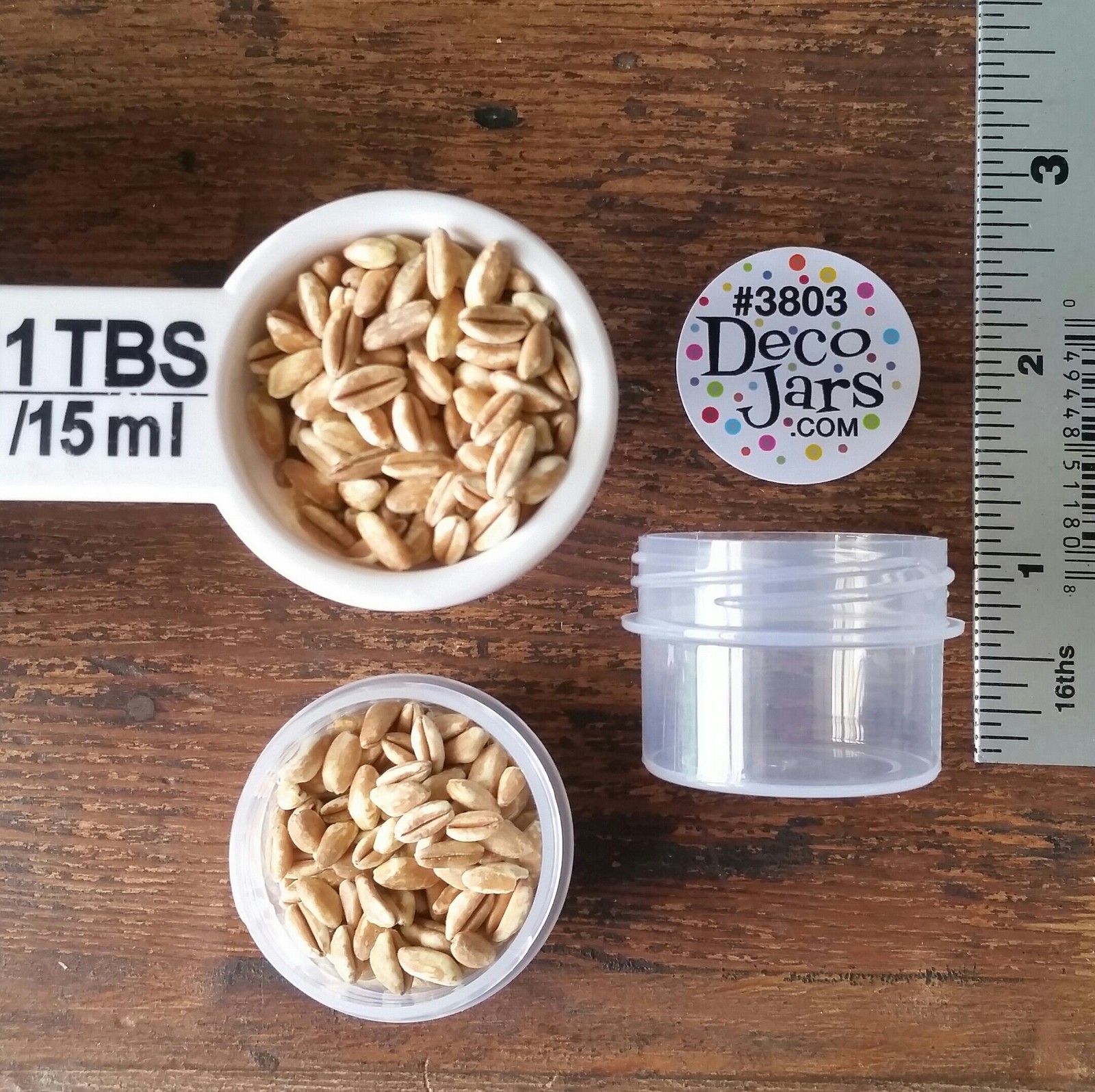 8 Small Plastic 1 tbl Jars Clear Screw Cap Specimen Container 3803 USA