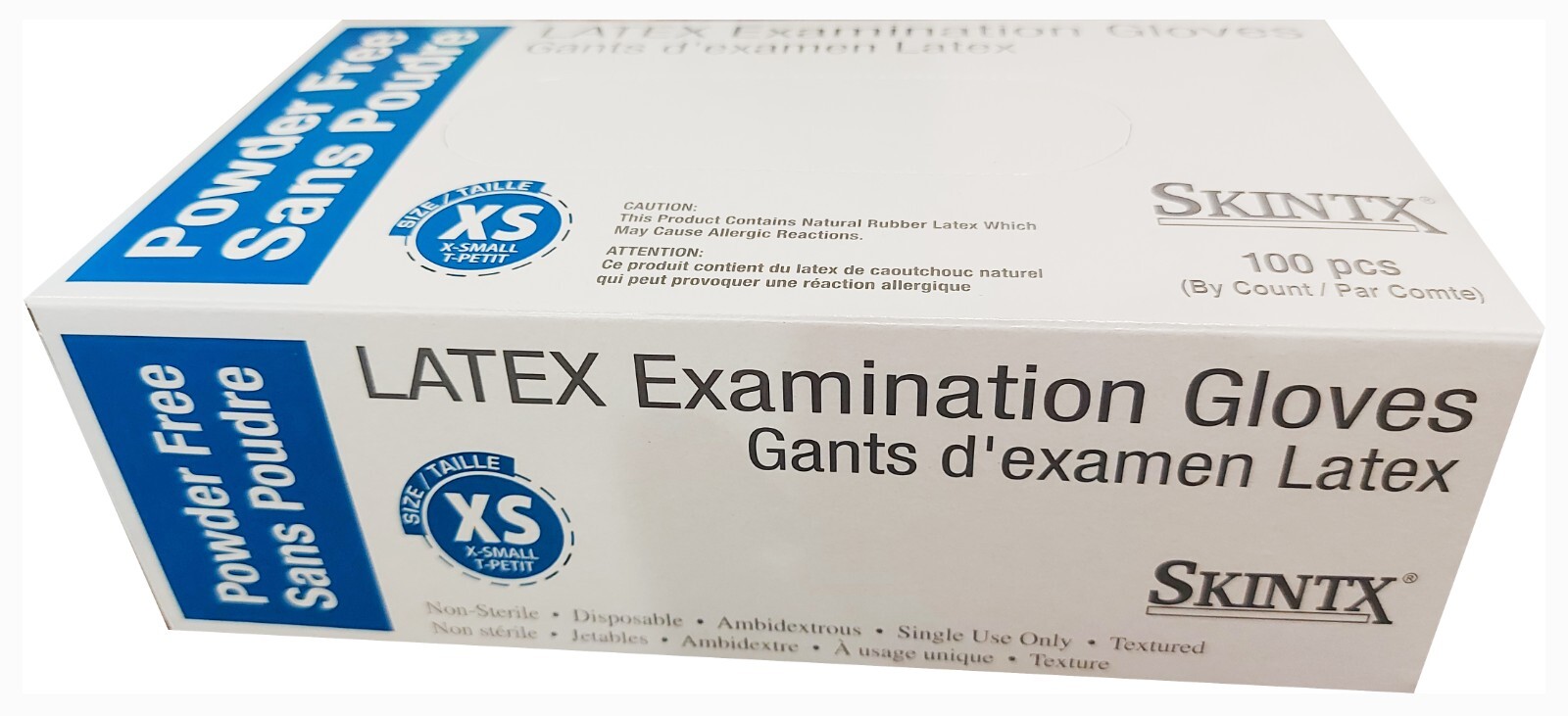 Latex Examination Gloves Powder-Free, 6 mil, 360 pcs XS/S/M/L/XL Skintx