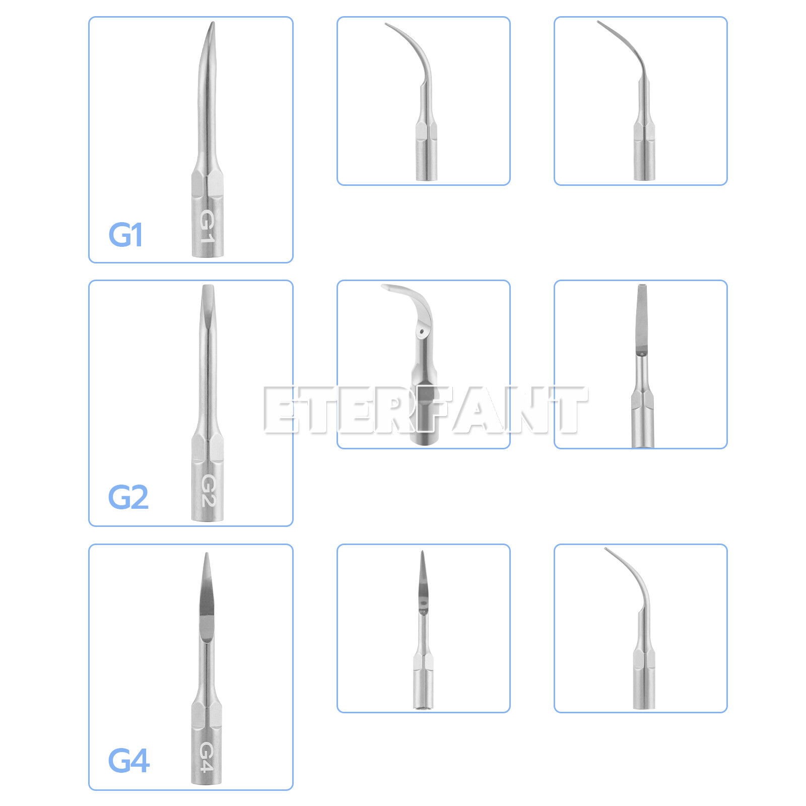 ENTERFANT Dental Ultrasonic Air Perio Scaler Handpiece Hygienist 4H 3Tips G1,2,4