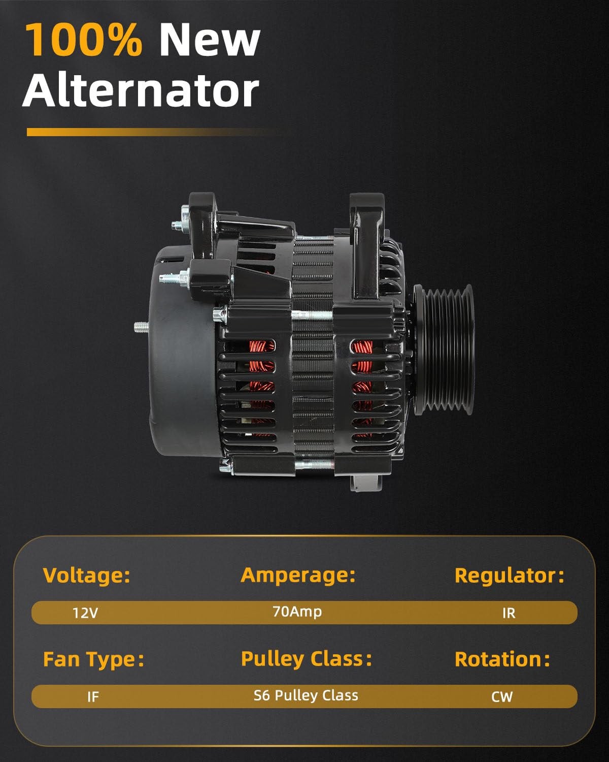 High Output Alternator Replacement for 6.2L 8.2L MPI Marine