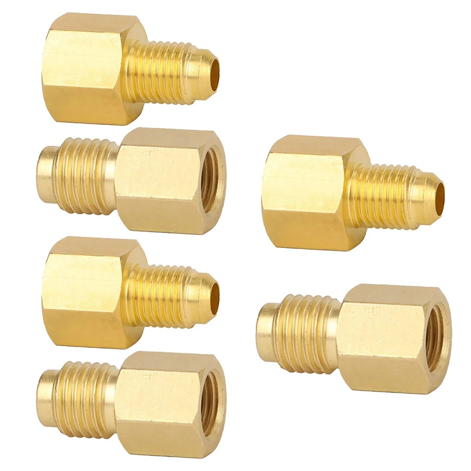Brass Refrigerant Adapters Kit for R12 R134a Systems Vacuum Pump Port Connection