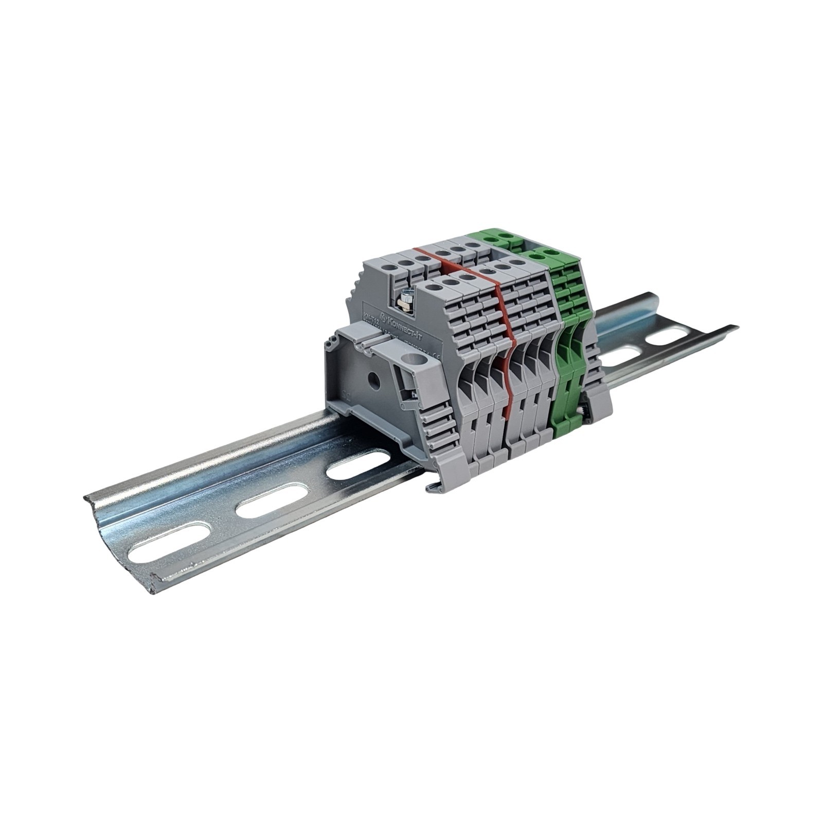 DIN Rail Power Distribution Terminal Block Kit 8-Pole 12-26 AWG 120V AC 20A CNC