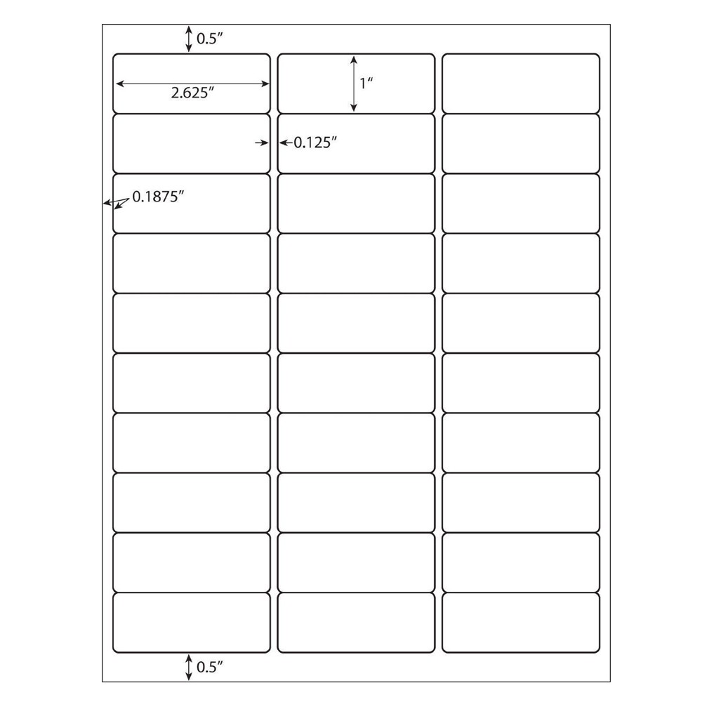 25-2000 Sheets Shipping Address Mailing Labels FBA SKU Labels 1″ x 2 5/8″ 30UP