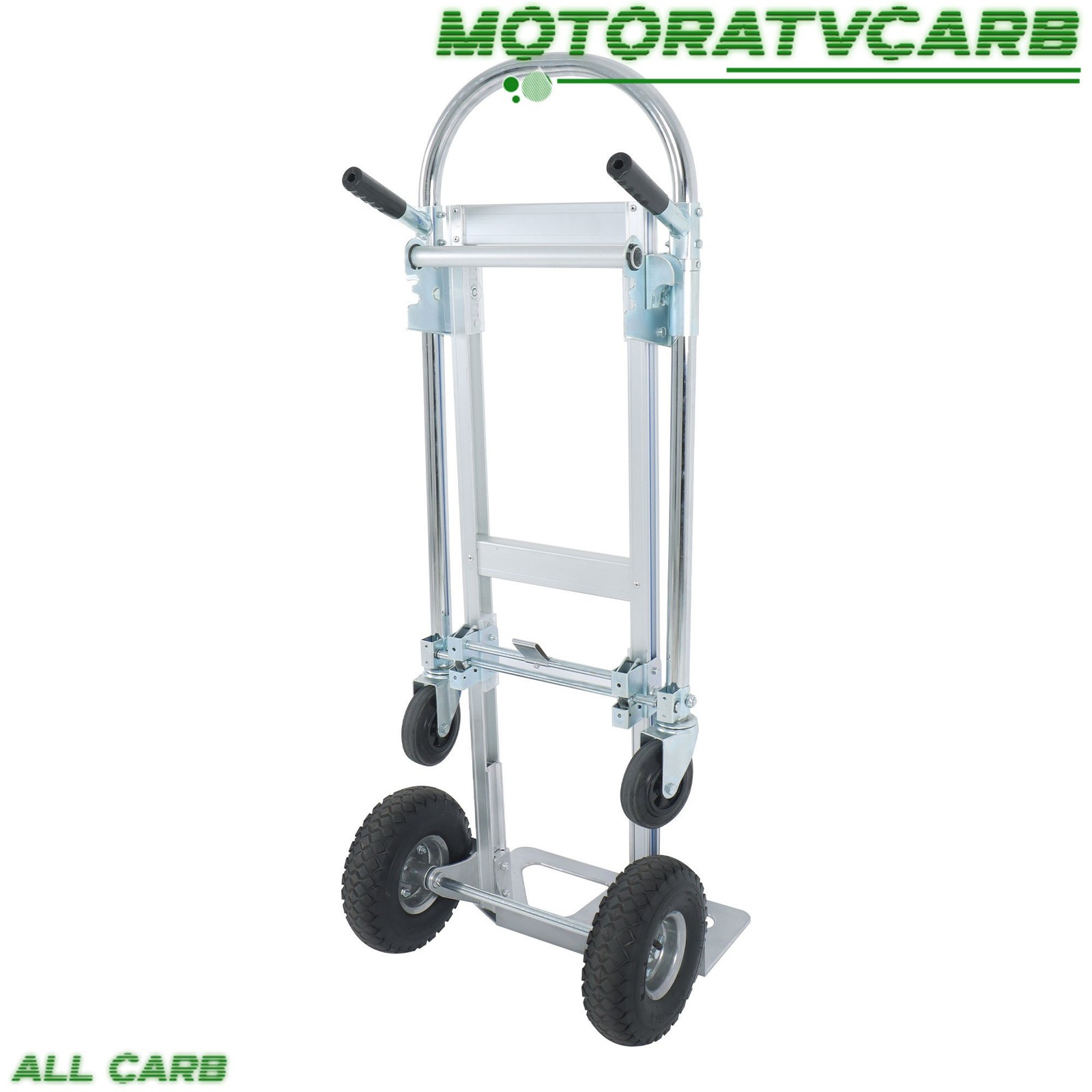 ALL-CARB 1000 Lbs Aluminum Hand Truck 2 in 1 Convertible Folding Dolly Cart US