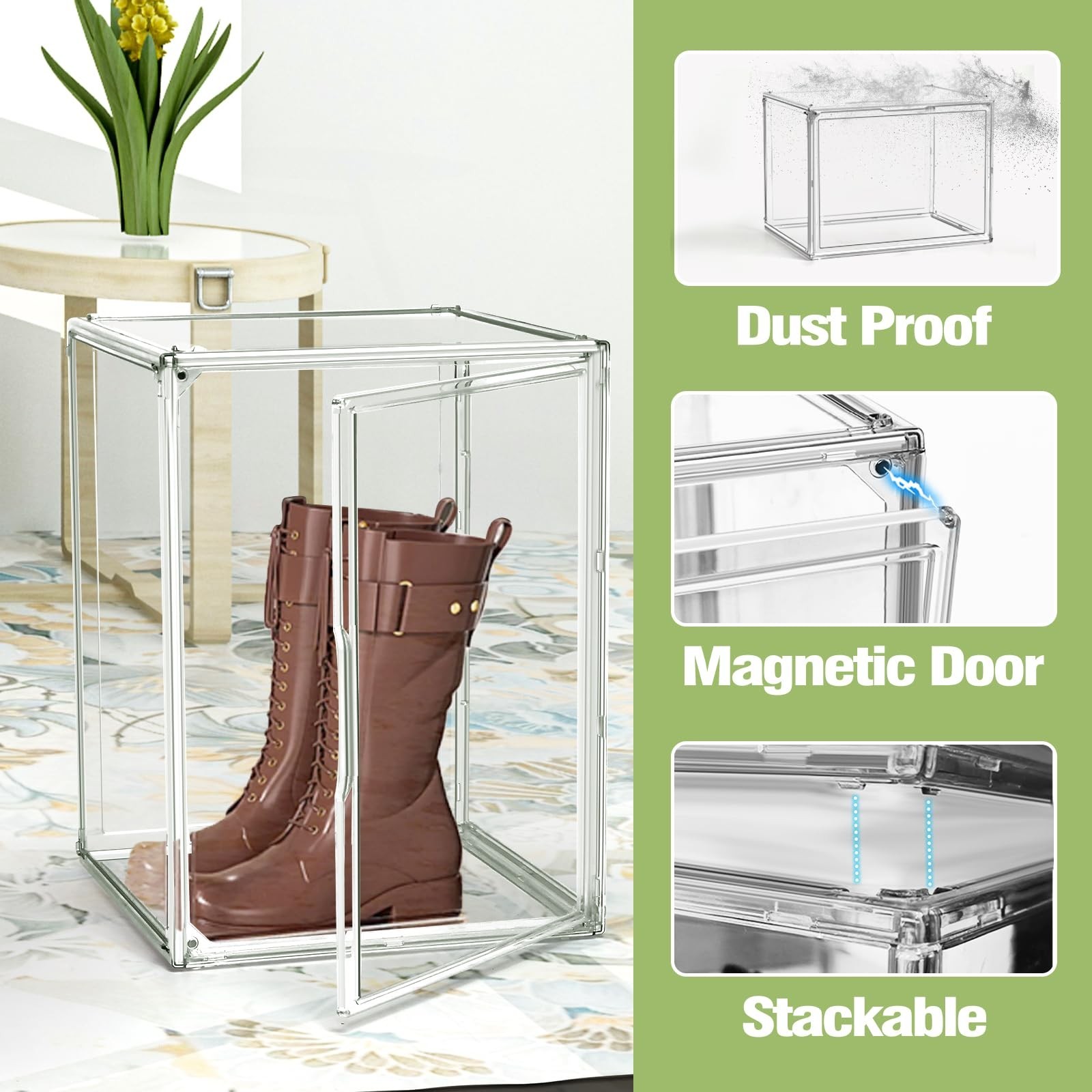 XXX-Large Extra Large Acrylic Display Case 17”x13”x13” Transparent Shoe Di…