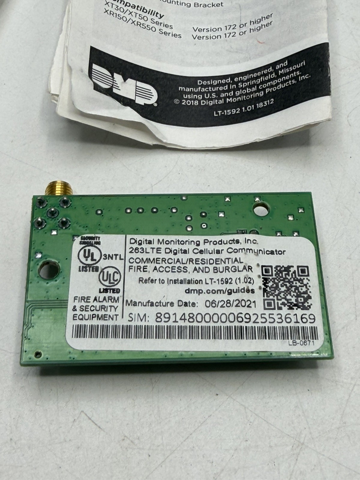 DMP 263LTE-V/381-2 LTE CELL COMM with CABL Verizon